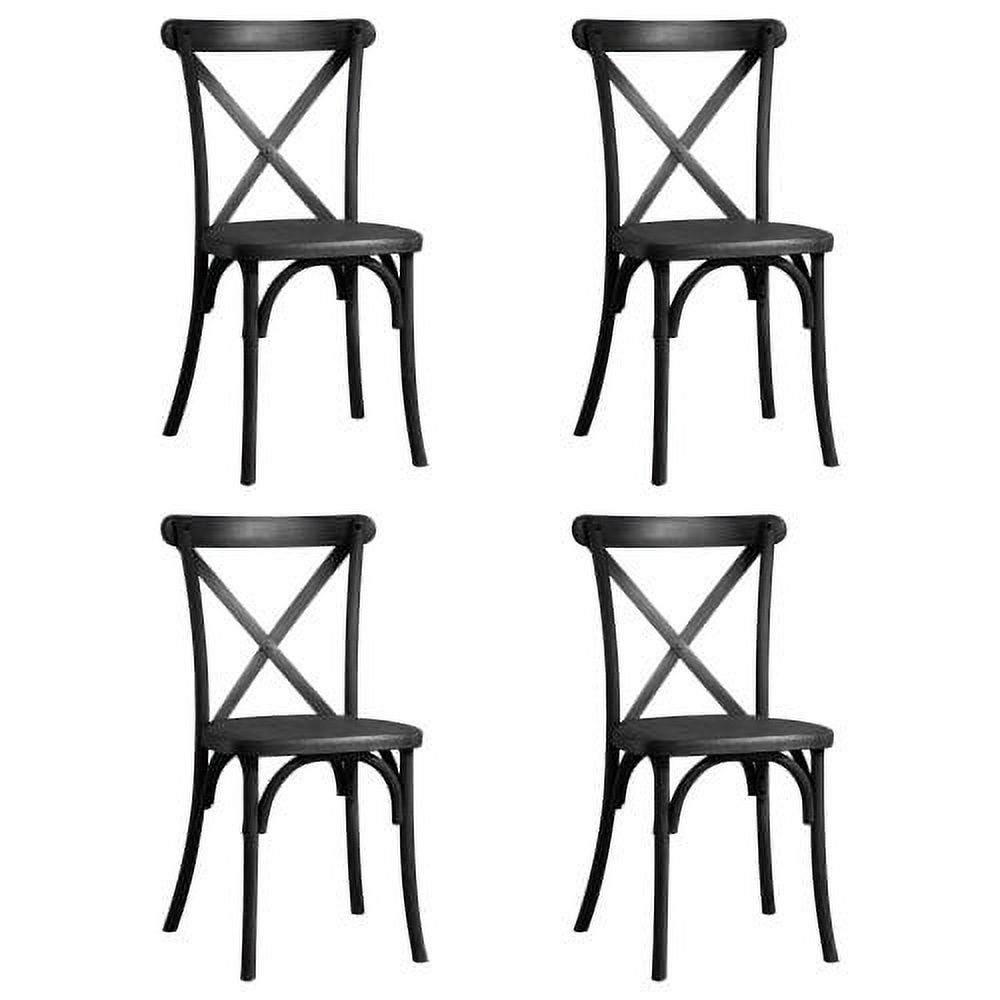 Dining Chairs Set of 4, Resin Dining Side Chair Mid Century Modern Dining Room Chairs for Kitchen, Living Room