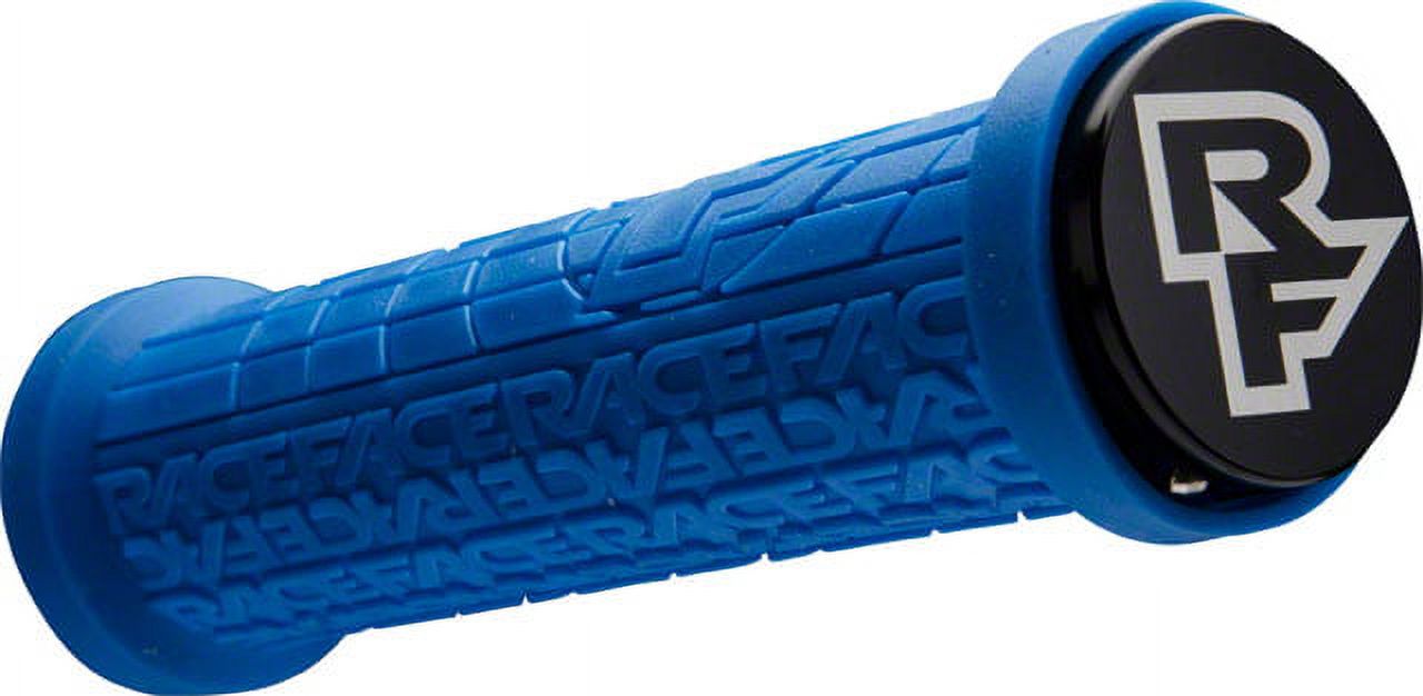 RaceFace Grippler Grips Blue Lock On 30mm Directional Ramped Logo Flangeless