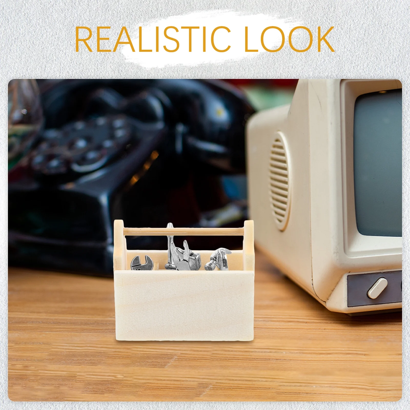 2 Sets Doll House Model Toolbox Toys Dollhouse with Tools Child Miniature Metal