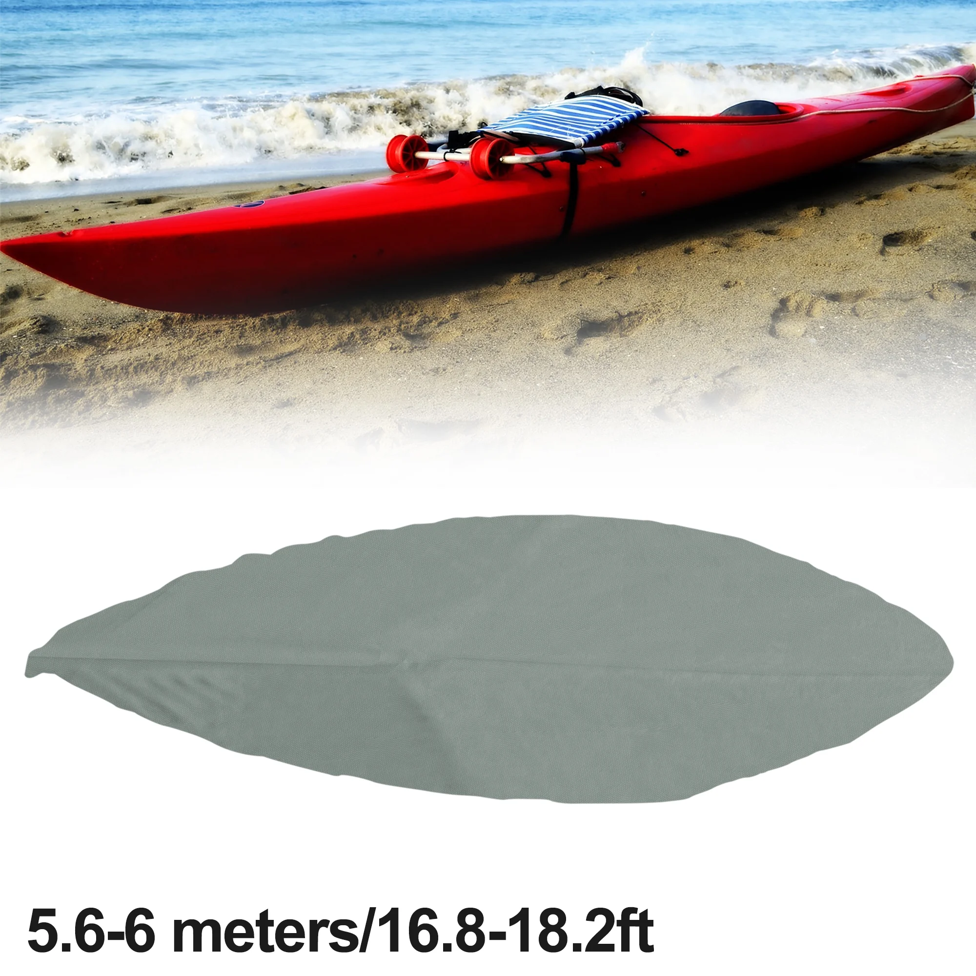 Unique Bargains Kayak Cover Boat Canoe Cover Dust Waterproof Protection Cover Silver Tone 16.8-18.2ft
