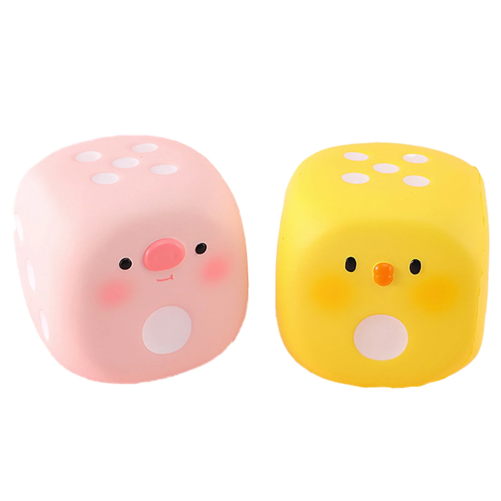 Riguas Stress-Relieving Cartoon Dice Squeeze Toy Safe Soft Fun Deep Focus Emotional Release Decompression Toy for Kids Adults