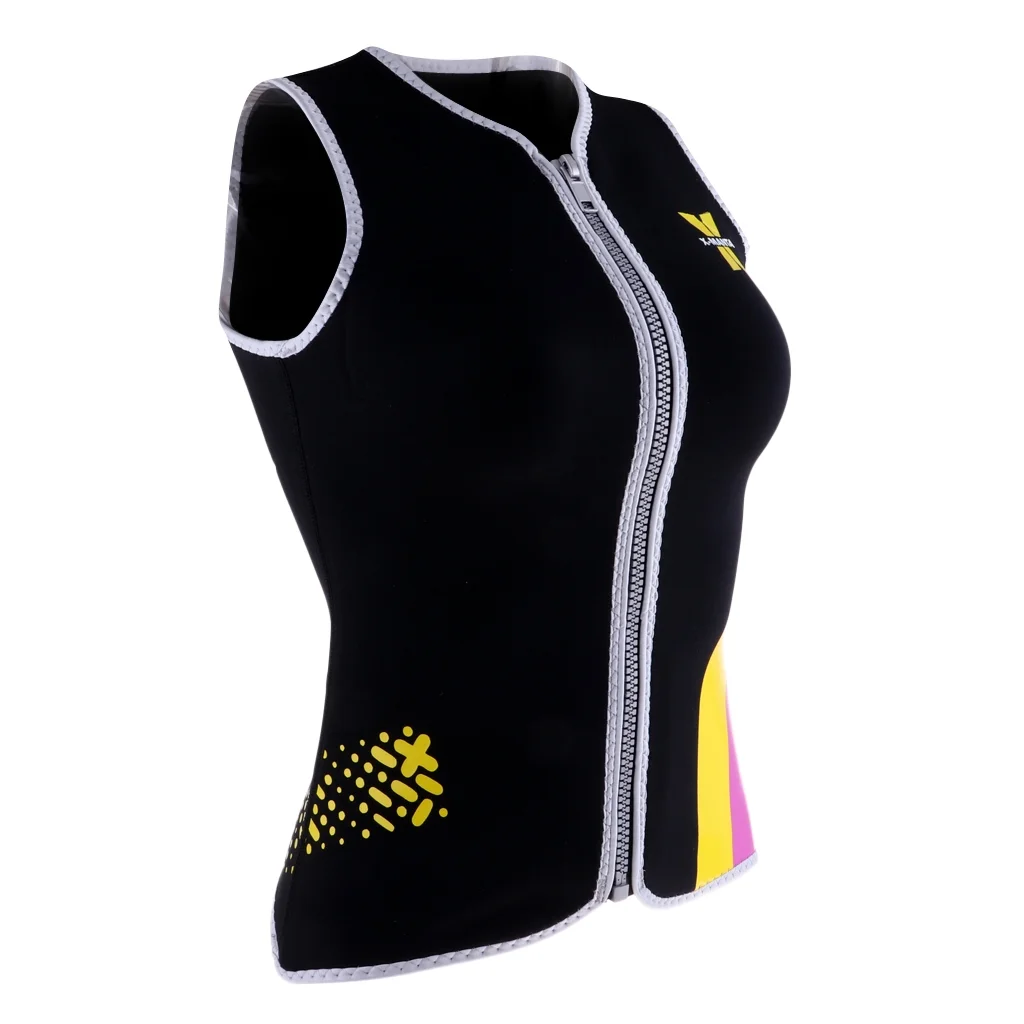 Women's Wetsuits Top Premium Neoprene 3mm Zipper Wetsuit Vest for Surf Windsurf L