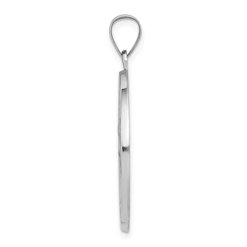 Auriga 14K Yellow Gold Polished and Satin St. Christopher Medal Pendant for Women (L-35mm, W-26.5mm)