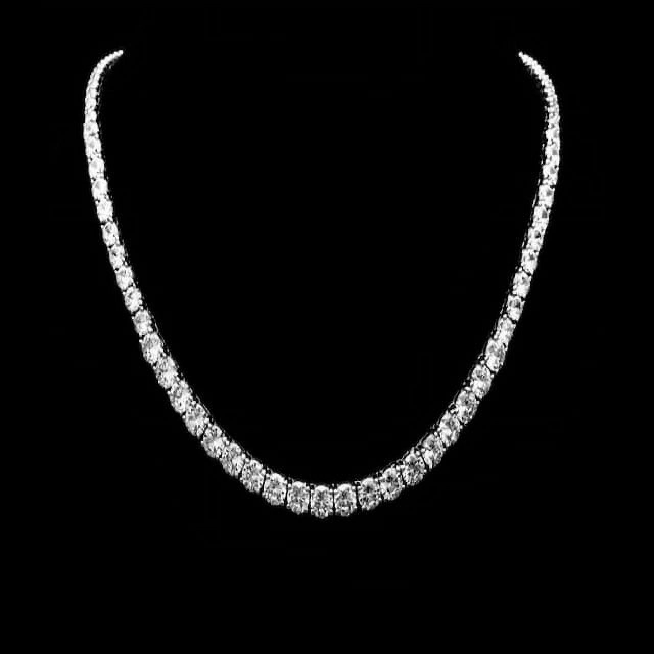 5.75CT Moissanite Round Cut Prong Tennis Necklace 14K White Gold Fine Jewelry for Women Gifts