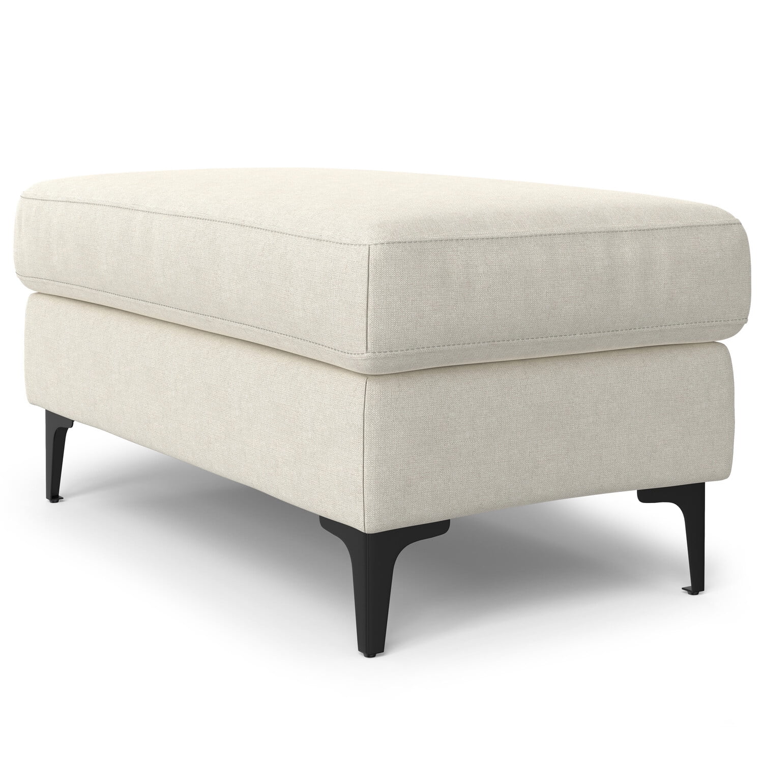 Simpli Home Ava Ottoman in Tightly Woven Performance Fabric