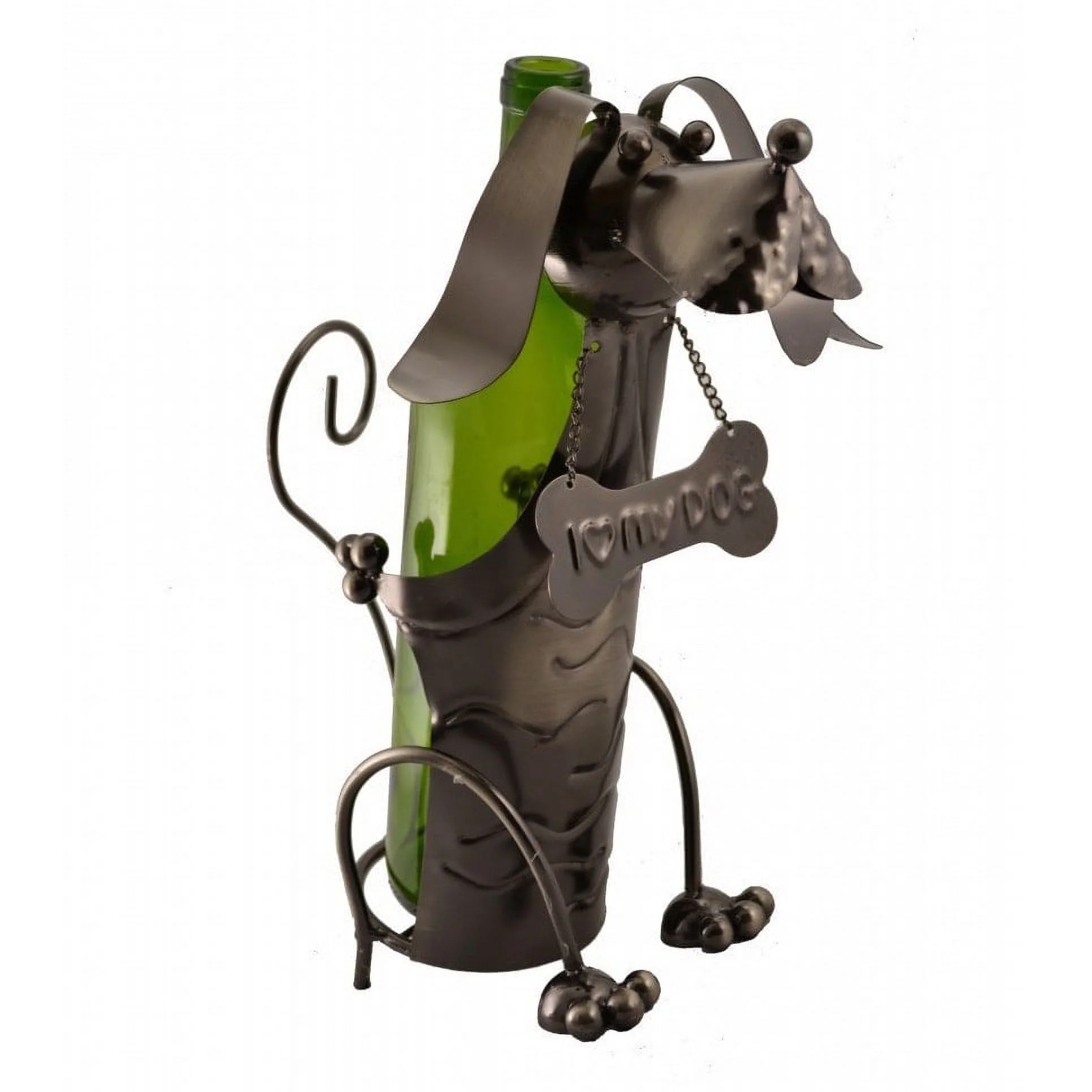 Three Star Im/Ex Inc. Dog with Bone Collar 1 Bottle Tabletop Wine Rack