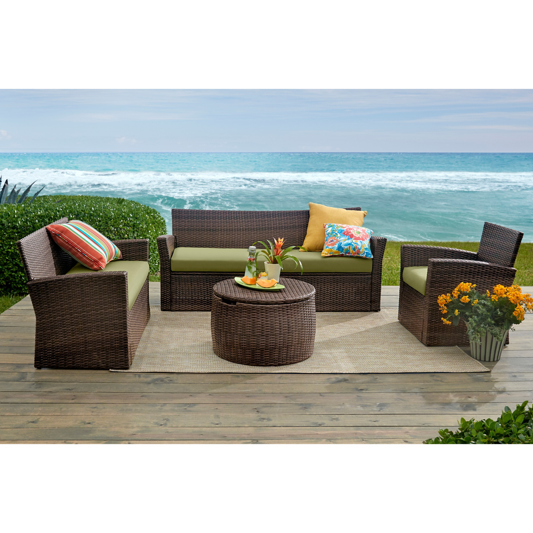 Brylanehome Santiago Loveseat, Brown Geranium