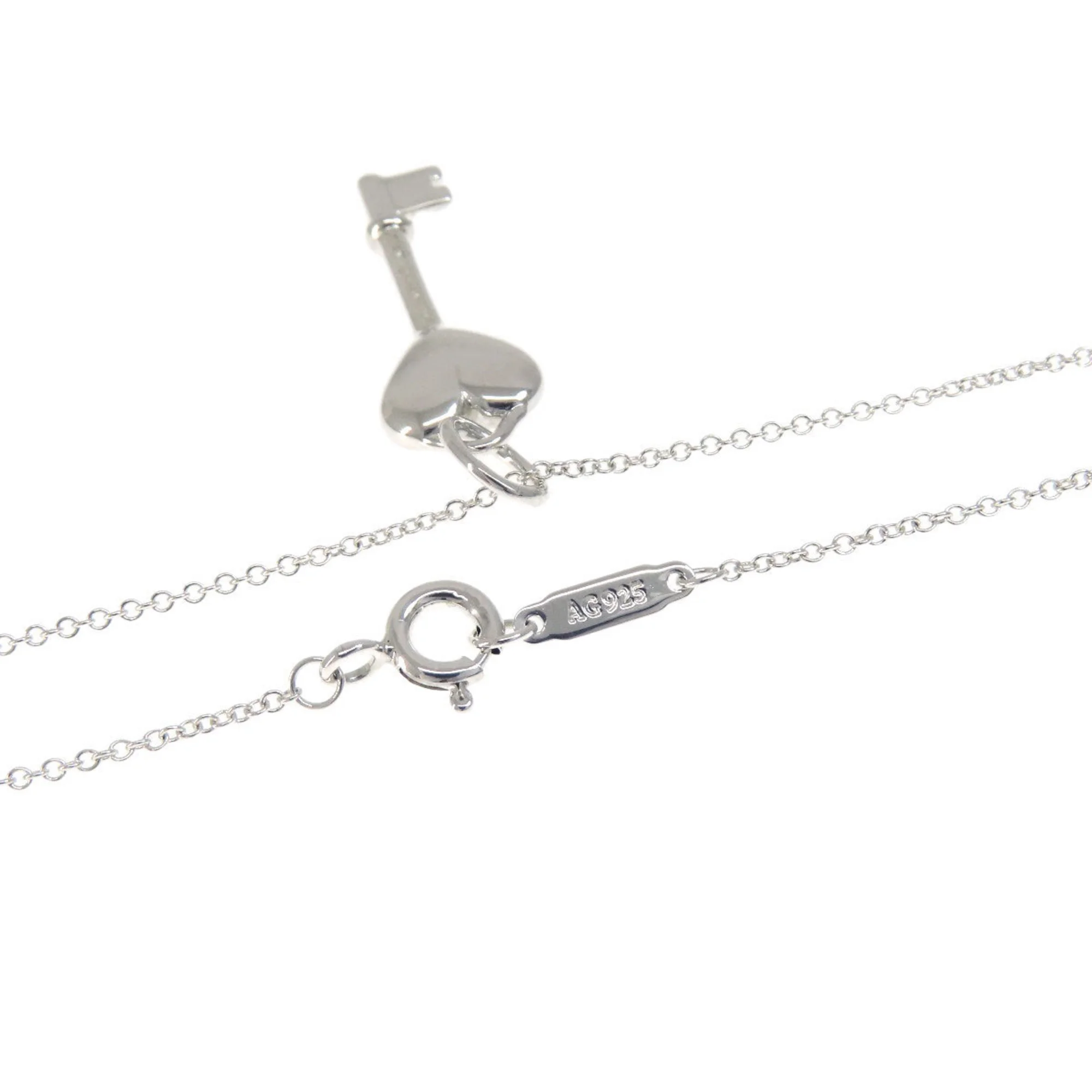 Pre-Owned Tiffany Heart Key 1P Diamond Necklace Silver Women's TIFFANY&Co. (Good)