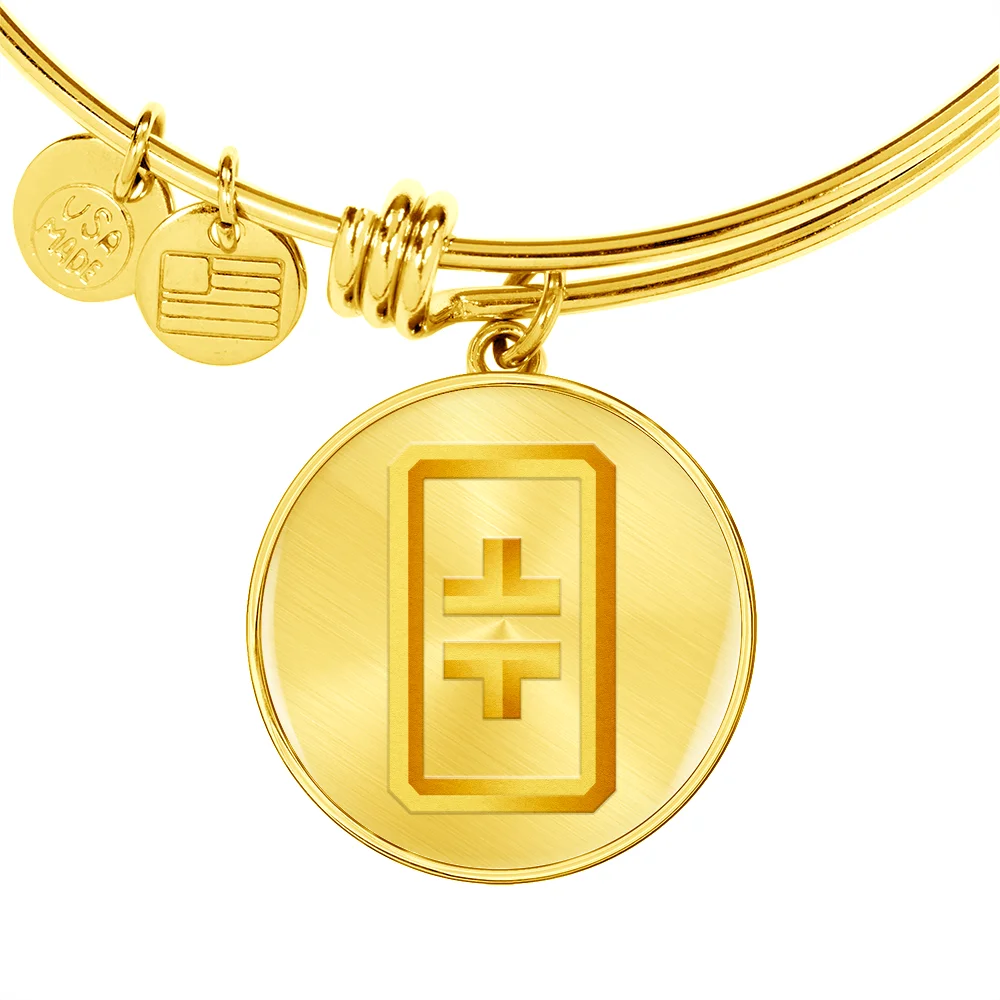 Theta Gold Bracelet Stainless Steel or 18k Gold Circle Bangle