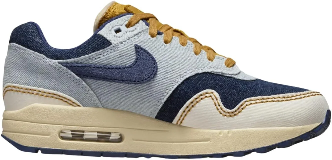 Women's Nike Air Max 1 '87 Aura/Midnight Navy-Pale Ivory (FQ8900 440) - 13