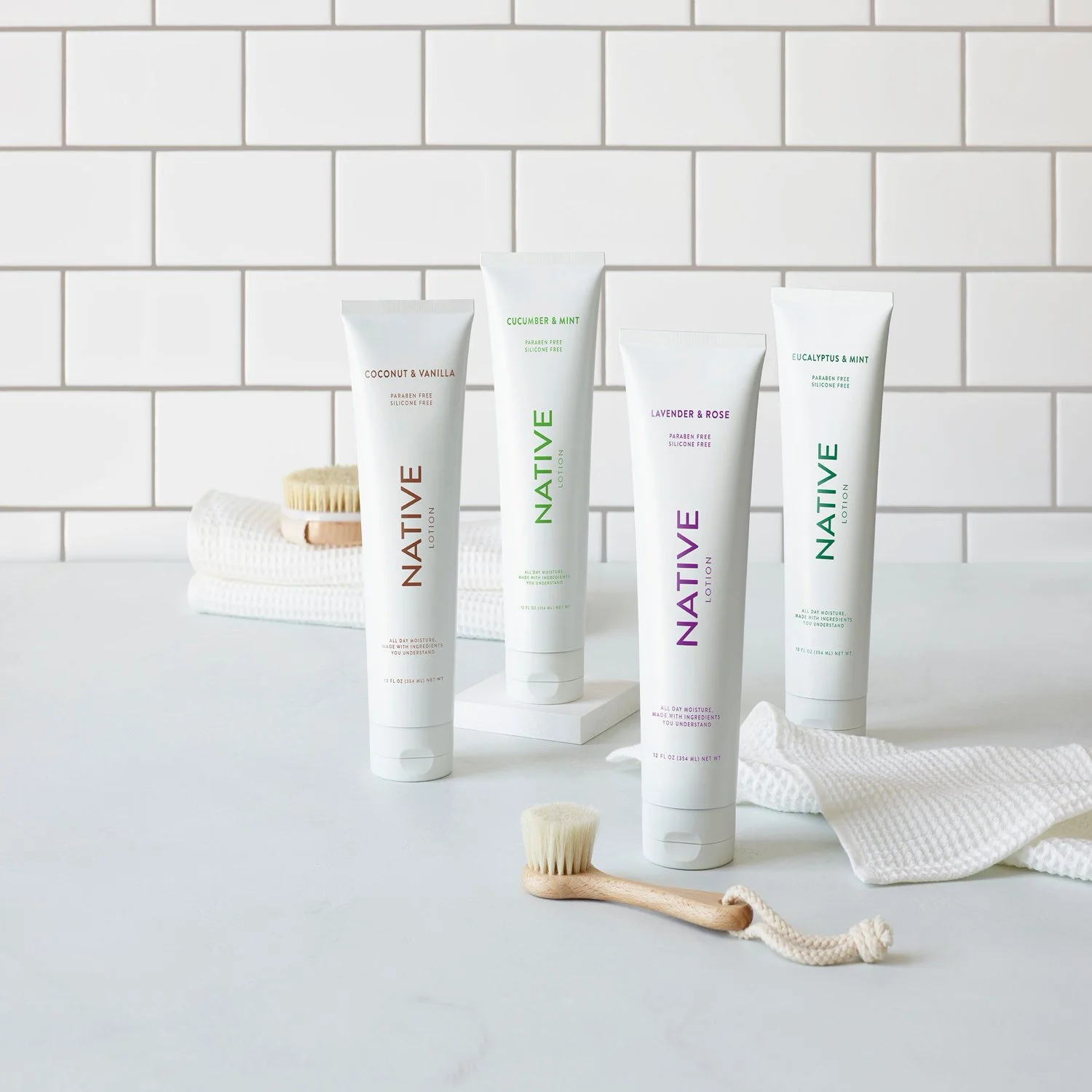 Native Natural Hand and Body Lotion, Eucalyptus & Mint, Paraben Free, Silicone Free 12 oz