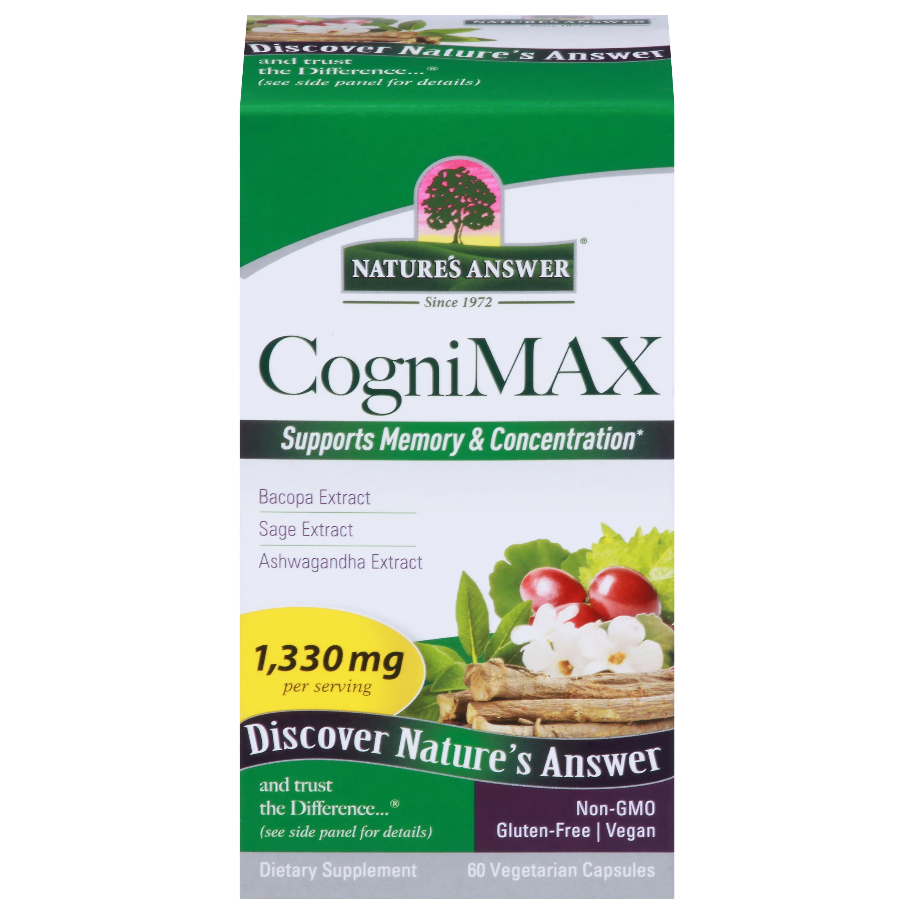 Nature's Answer - CogniMAX Memory & Concentration Support - 60 Vegetarian Capsules