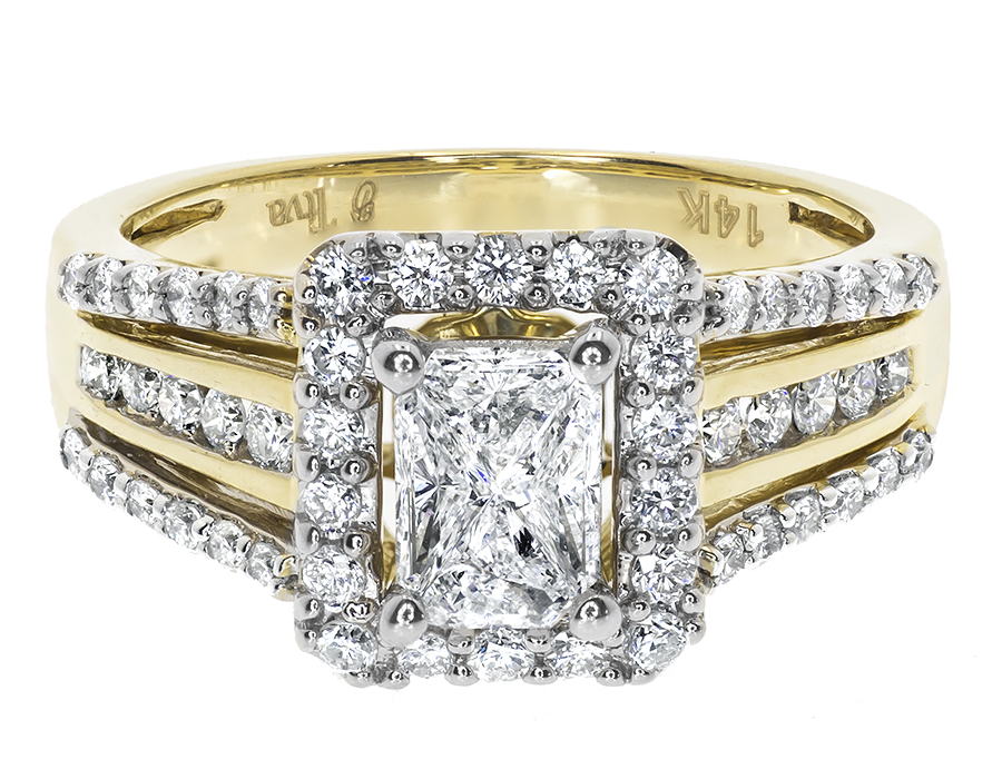 Custom Emerald Cut Solitaire Diamond Engagement Ring (0.97 ct)