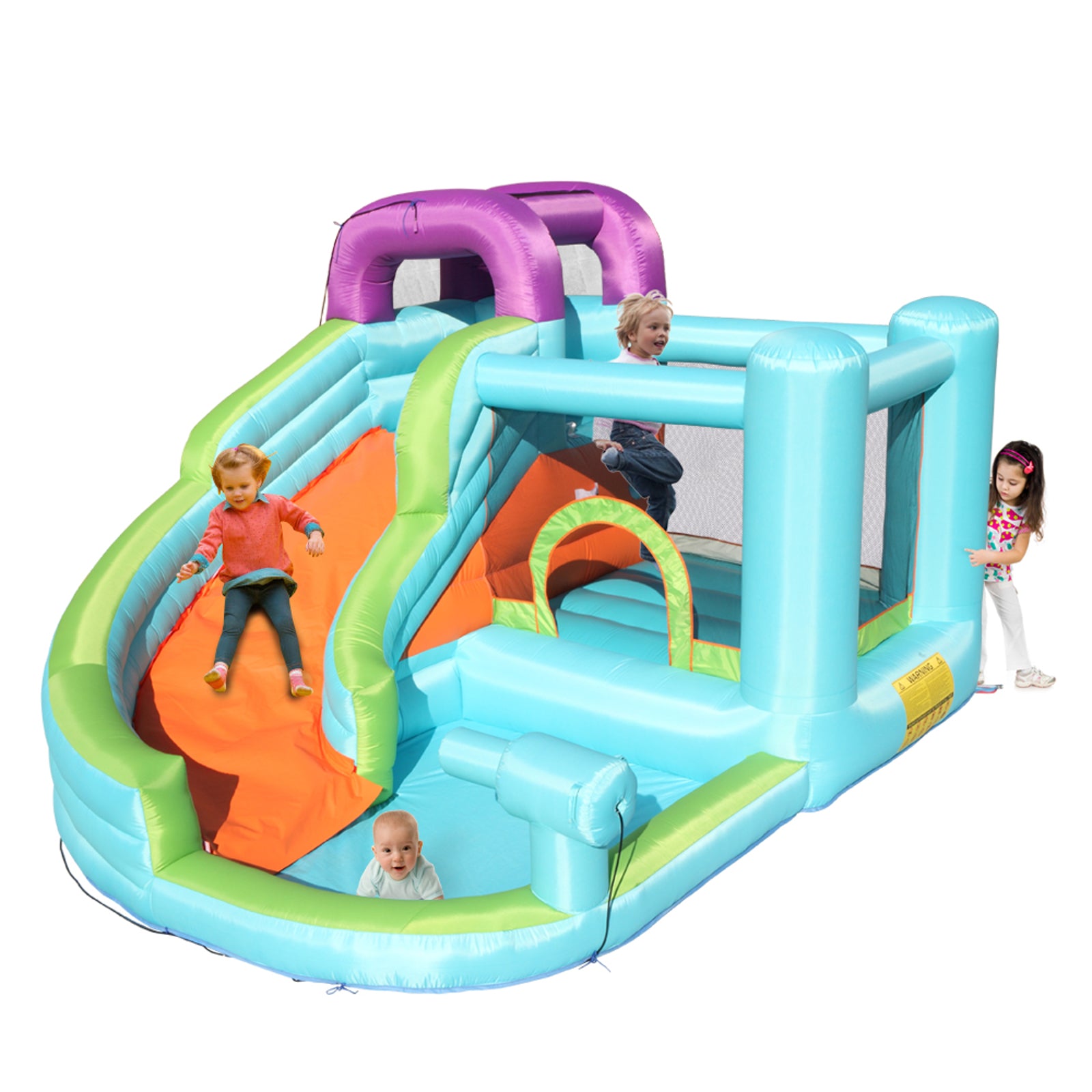 Rare Buyz Inflatable Bounce House for Infant Child with Slide Pool Area Climbing Wall & Large Jumping Space PVC