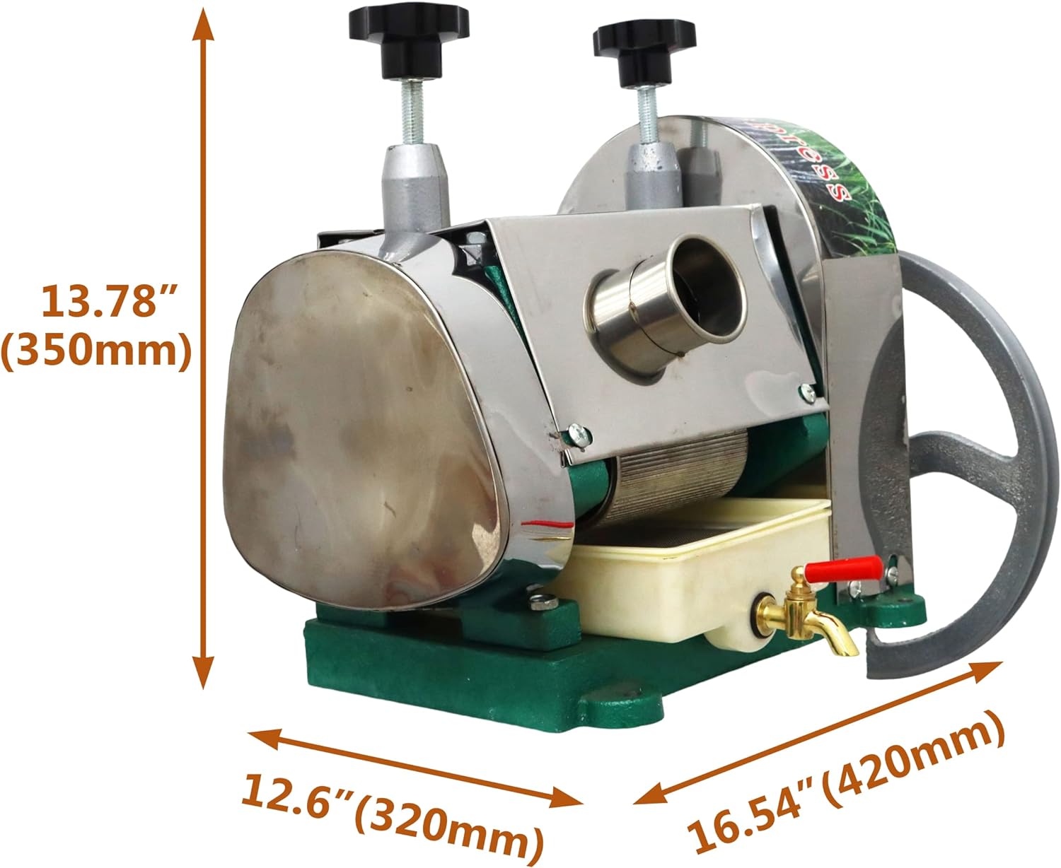 Sugar Cane Press Juicer Machine Manual Sugarcane Juice Extractor With Stainless Steel Shell And 2 Knives