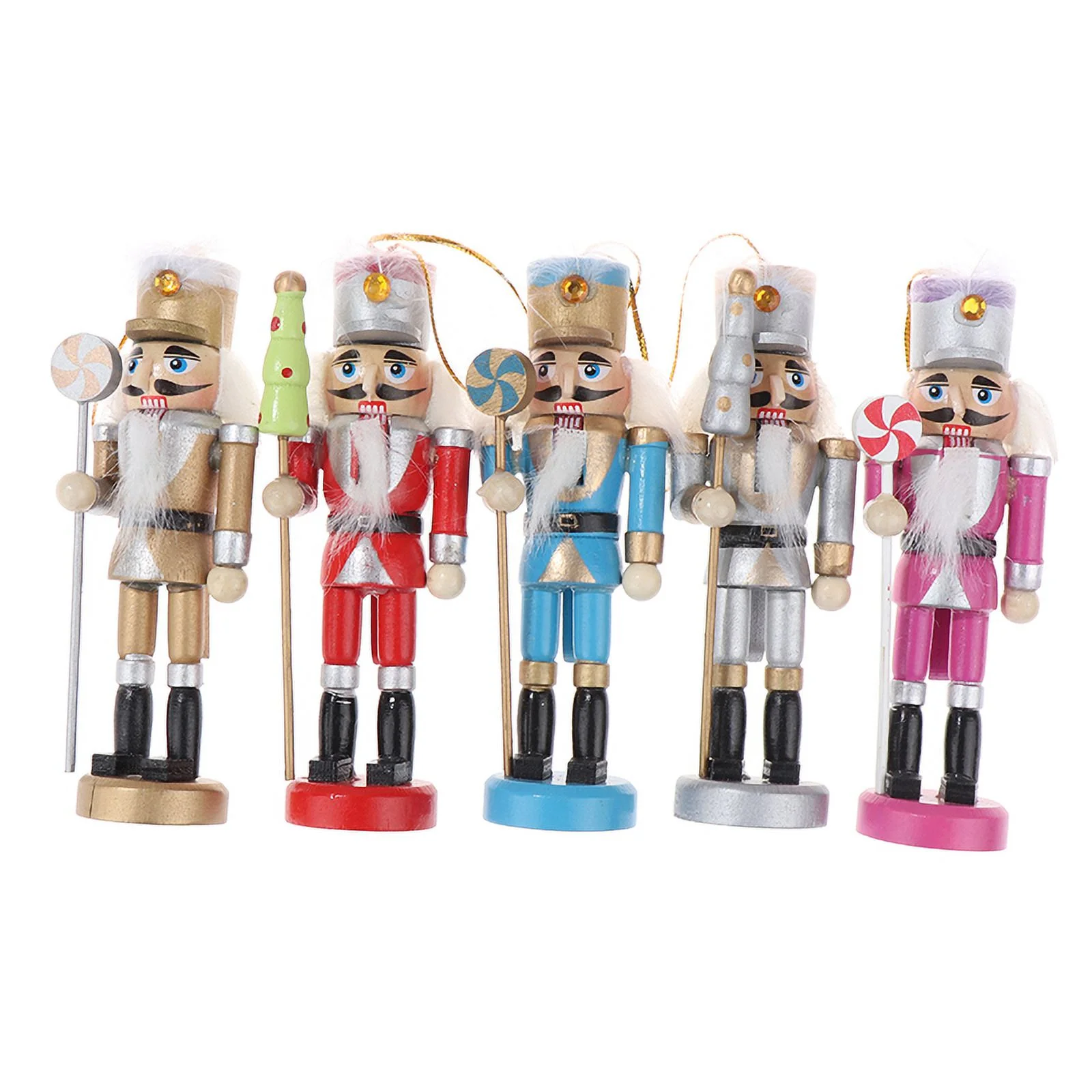 Qyiloy 12CM Christmas Nutcracker Puppet Soldier Christmas Decor Doll Desktop Ornament