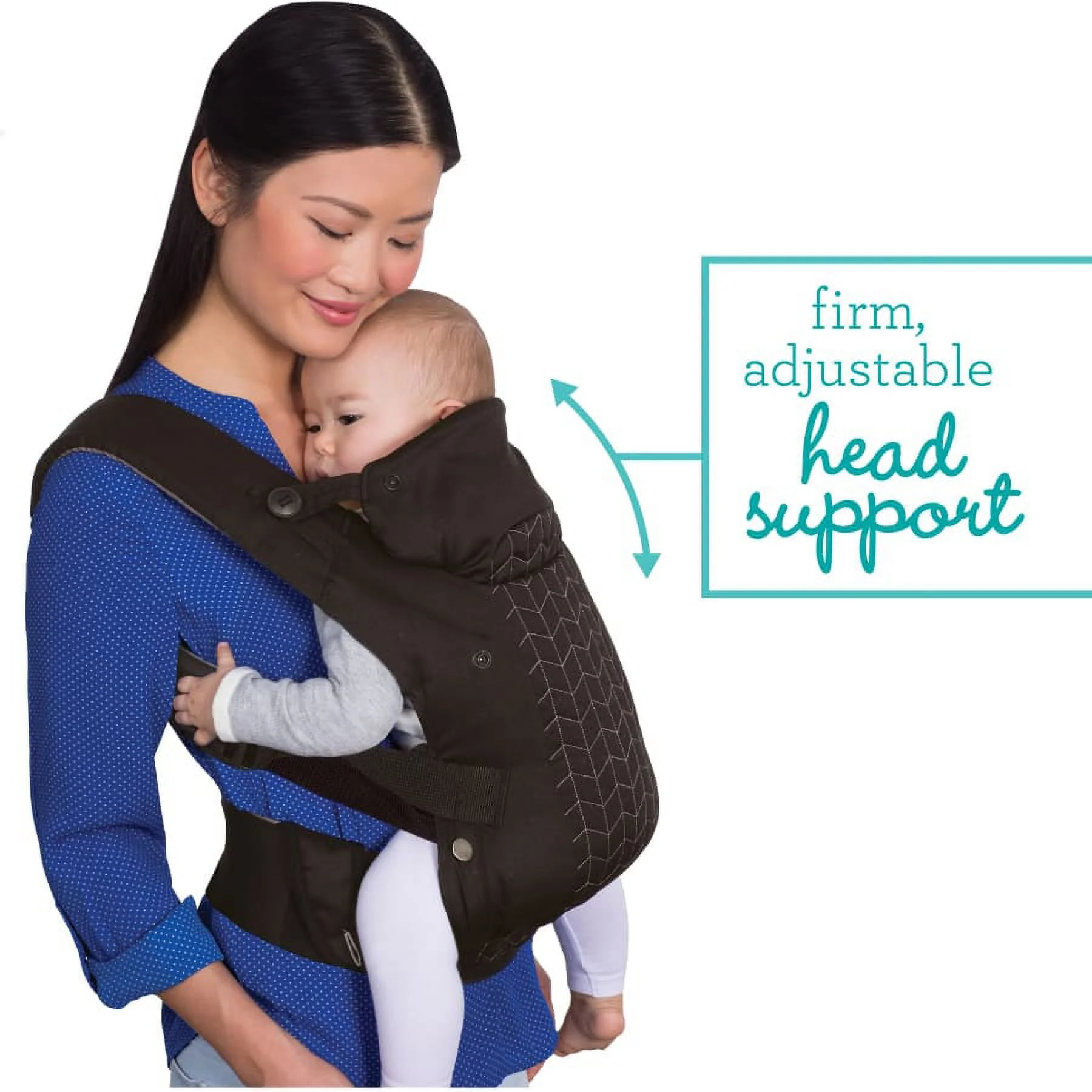 Infantino Upscale Customizable Convertible Baby Carrier, 4-Position, Unisex, 8-40lb, Black