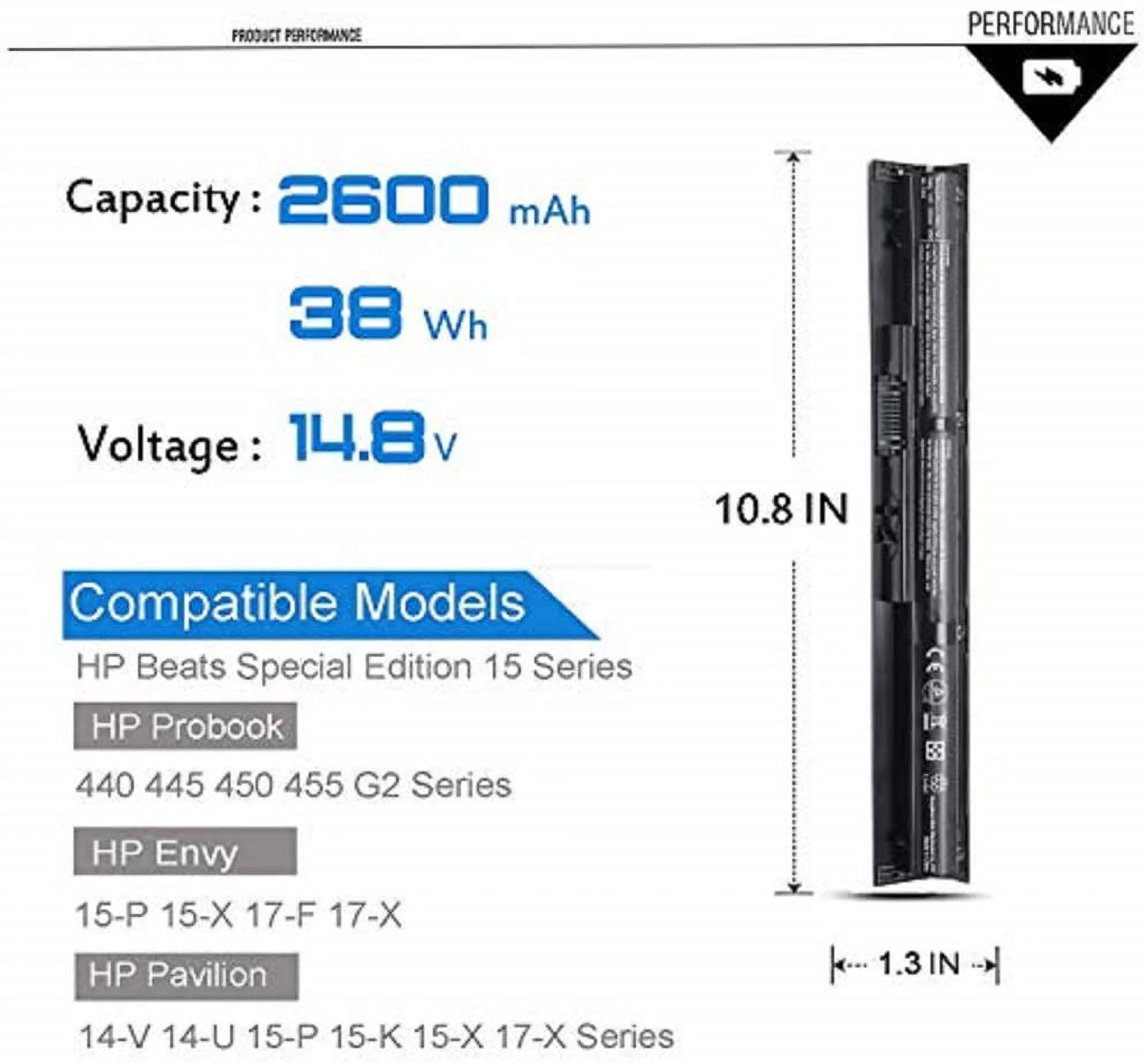 VI04 Battery 756743-001 for HP Pavilion Beats Special Edition 15-P 15-p390nr 15-p008au 15-p016au 15-p071nr 15-p030nr 15-k020us 15-p099no 15-p020ca 15-p393nr 15-p099nr p017au 15z-p000 17-p000 17-f000
