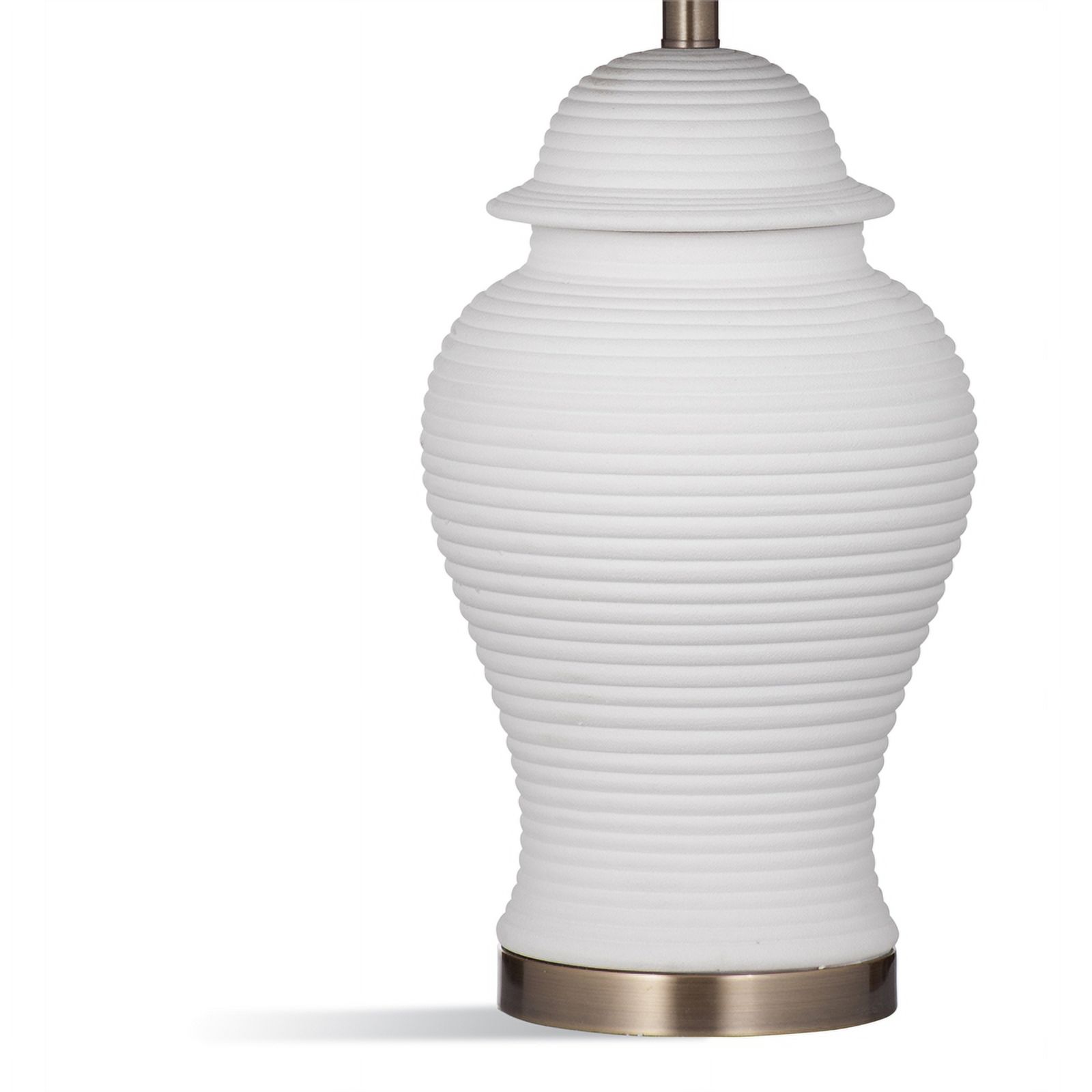 Bassett Mirror Hawkesbury Ceramic Table Lamp with Tapered Shade in White/Gray