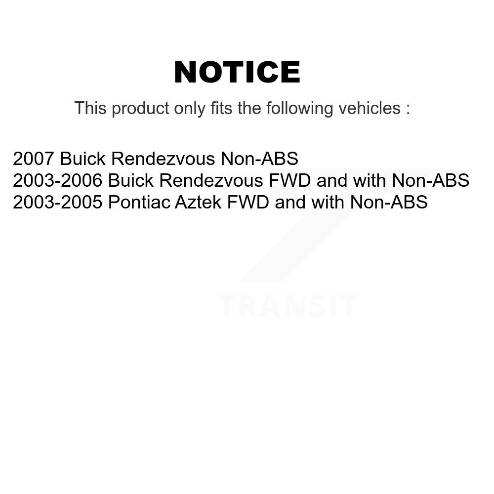 Transit Auto - Front Wheel Bearing And Tie Rod End Kit For Buick Rendezvous Pontiac Aztek K77-100102