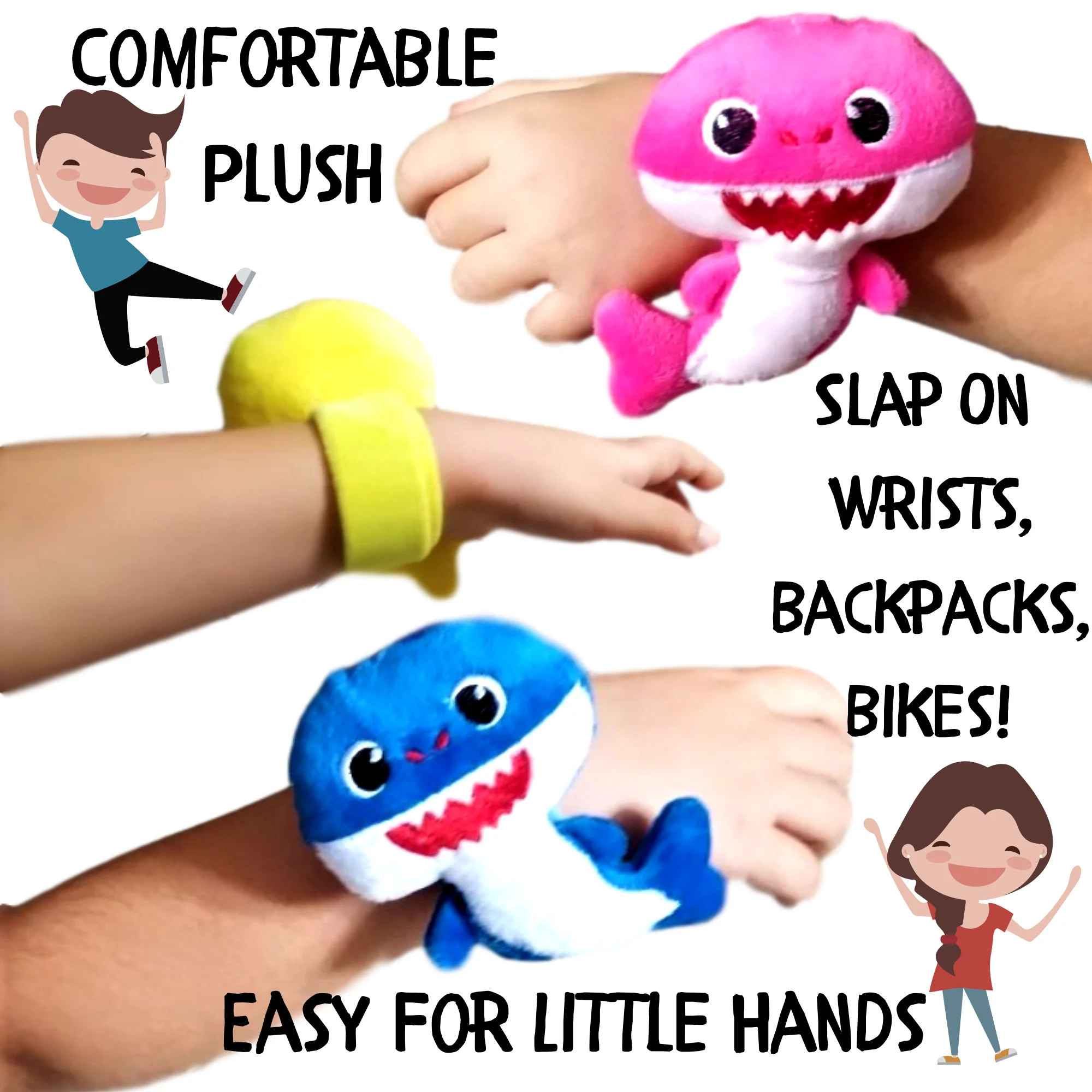 Baby Shark Backpack 5 Gift Set, Kids Shark Plush Toddler Backpack Play Set (Yellow - Baby Shark)