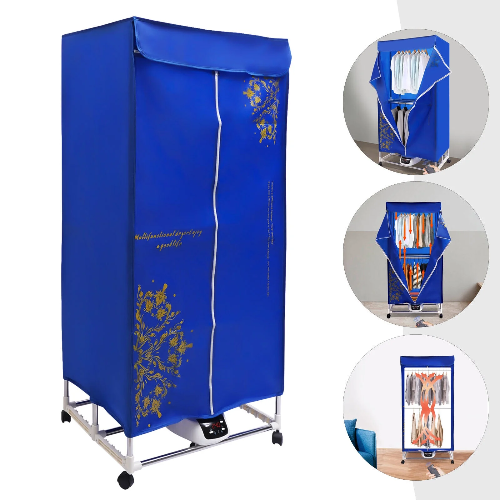 Oukaning Clothes Dryer Machine Portable Travel Electric Clothes Drying 5-layer 60-70℃