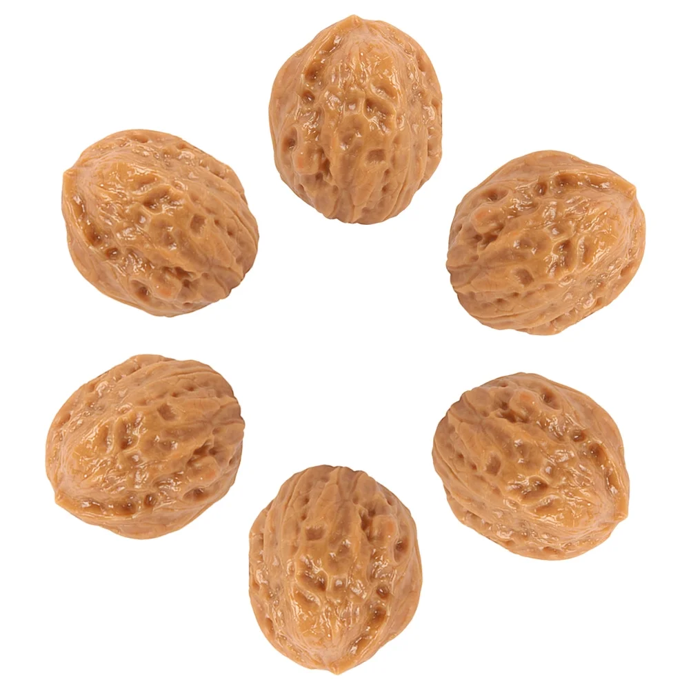 Faux Walnut Simulation Photo Prop 12 Pcs Miniature Doll House Artificial Home Decor Ornament The Office Nuts Decoration