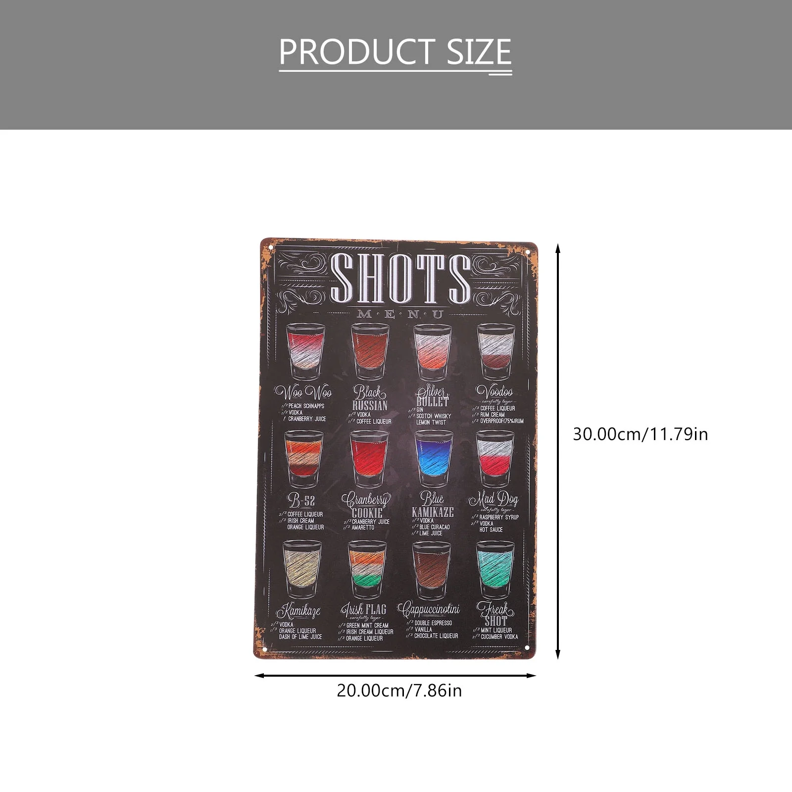 Sign Tin Bar Wall Metal Cocktail Signs Menu Retro Decor Shots Vintage Plaque Poster Coffee Art Cafe Decorative Antique