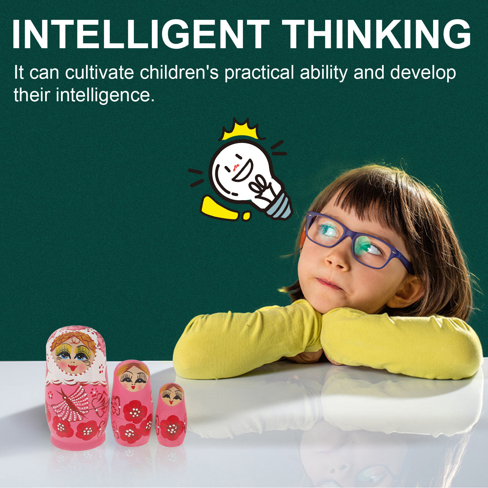 Matryoshka Stacking Playthings Decorative Russian Dolls Crafts Wood Travel Child