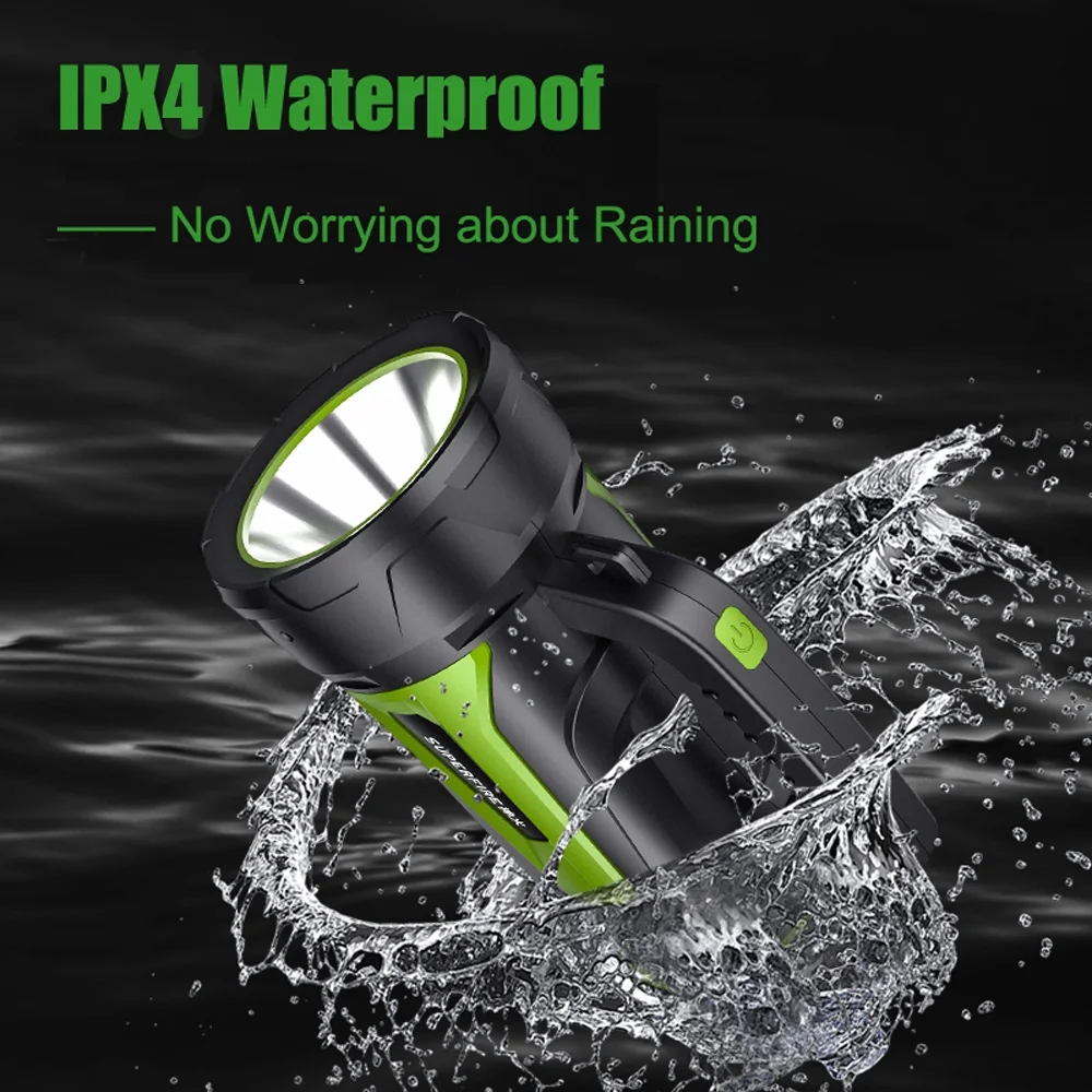 LED Handheld Flashlights Lantern, Super Bright Torch Searchlight, Portable LED Spotlight, USB Rechargeable Waterproof Long Lasting Flashlight for Mining, Camping, Hiking, Fishing, Hunting, Patrol, Exp