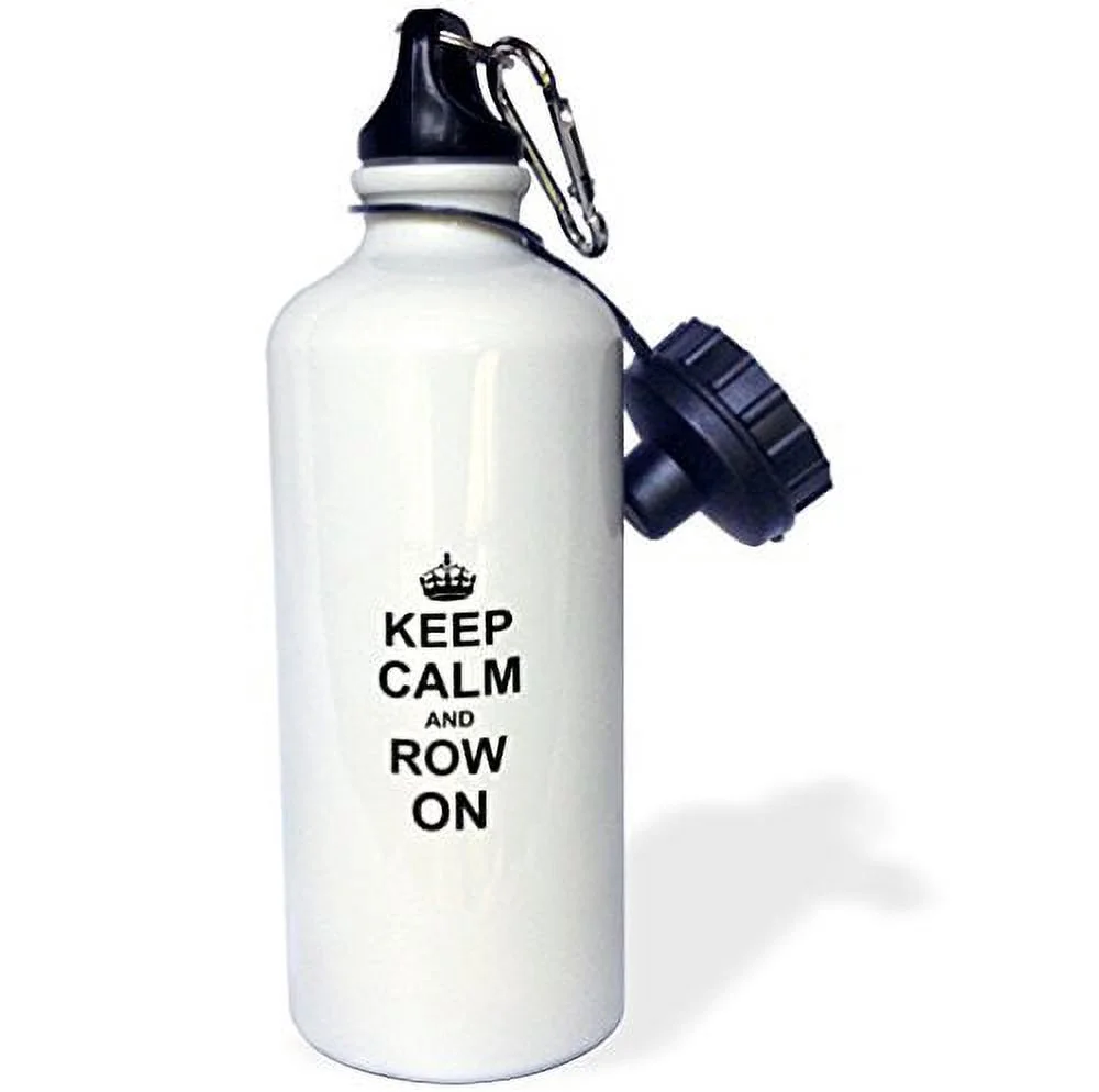 3dRose Keep Calm and Run on - carry on running - track Runner athlete gifts - fun funny humor humorous, Sports Water Bottle, 21oz