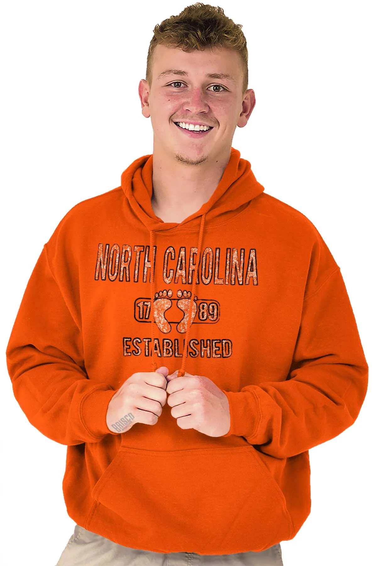 North Carolina Footprint Stencil Cool Hoodie Sweatshirt Women Men Brisco Brands S