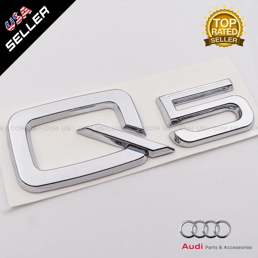 OEM ABS Nameplate Audi Q5 Chrome Emblem 3D Trunk Logo Badge Decoration