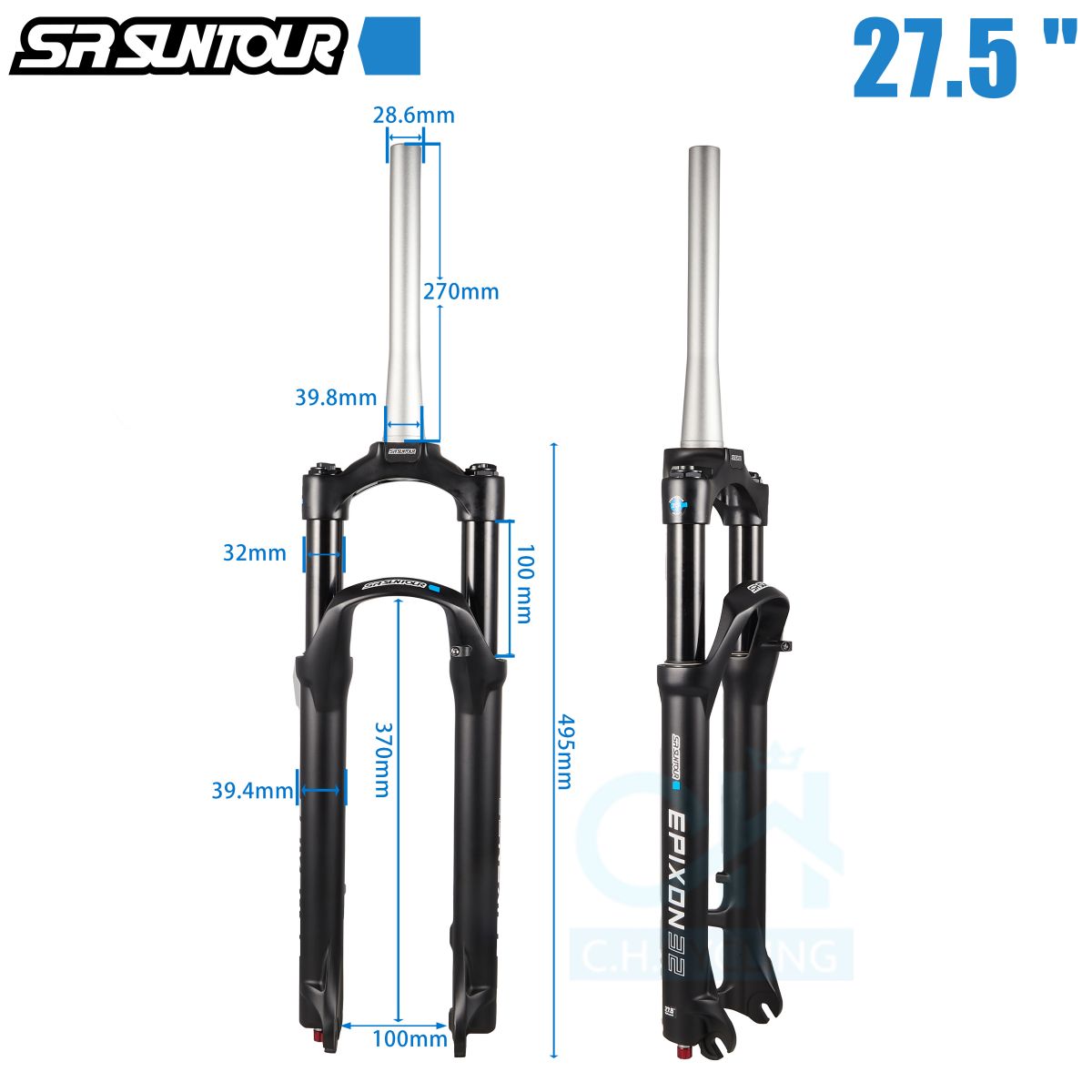 SR SUNTOUR EPIXON mountain bike air suspension front fork 27.5/29 inches Conical tube  With remote control lock/Manual lock 100/120MM