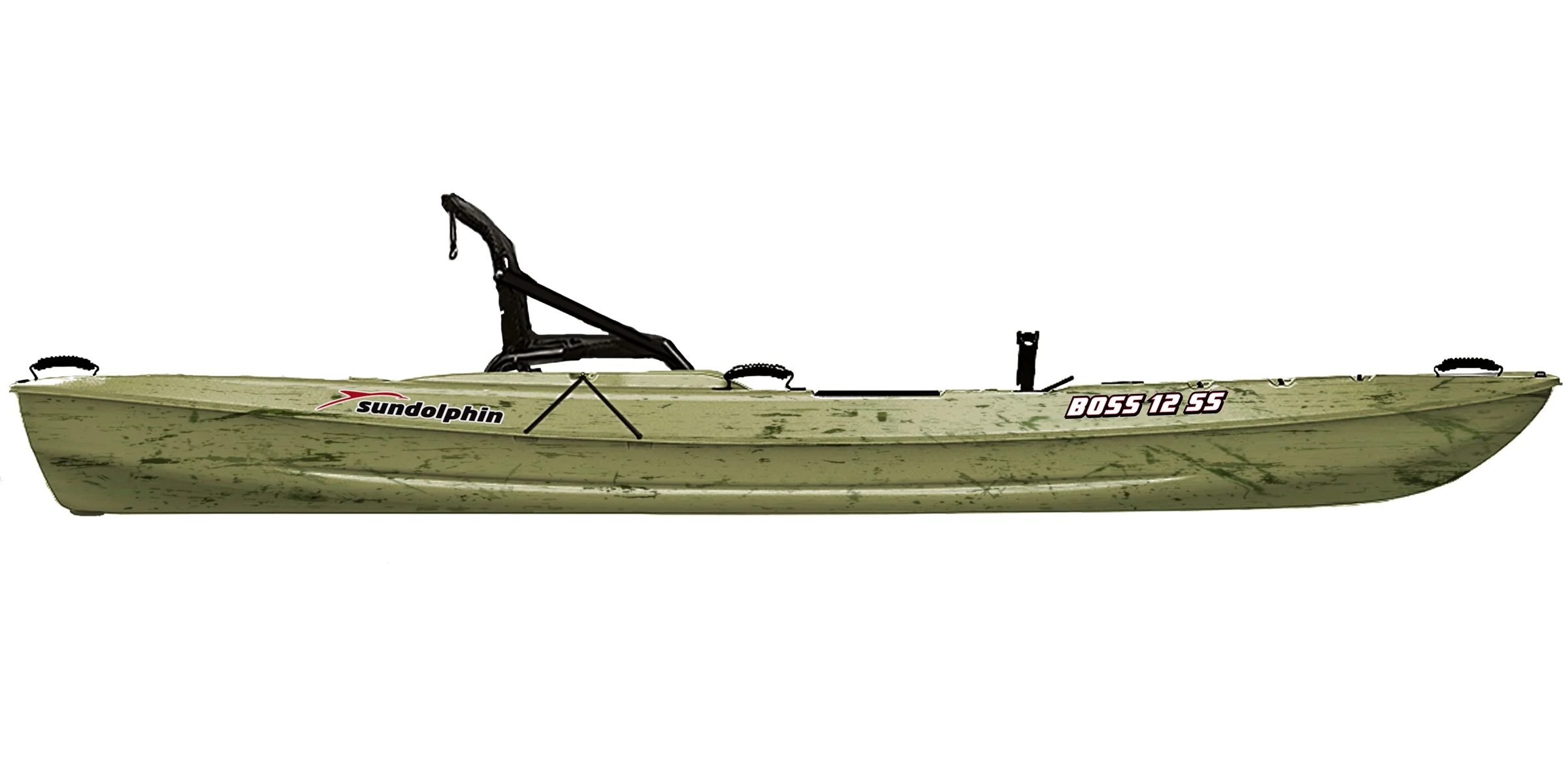 Sun Dolphin Boss 12' Sit-on/Stand-up Fishing Kayak, Grass Camo