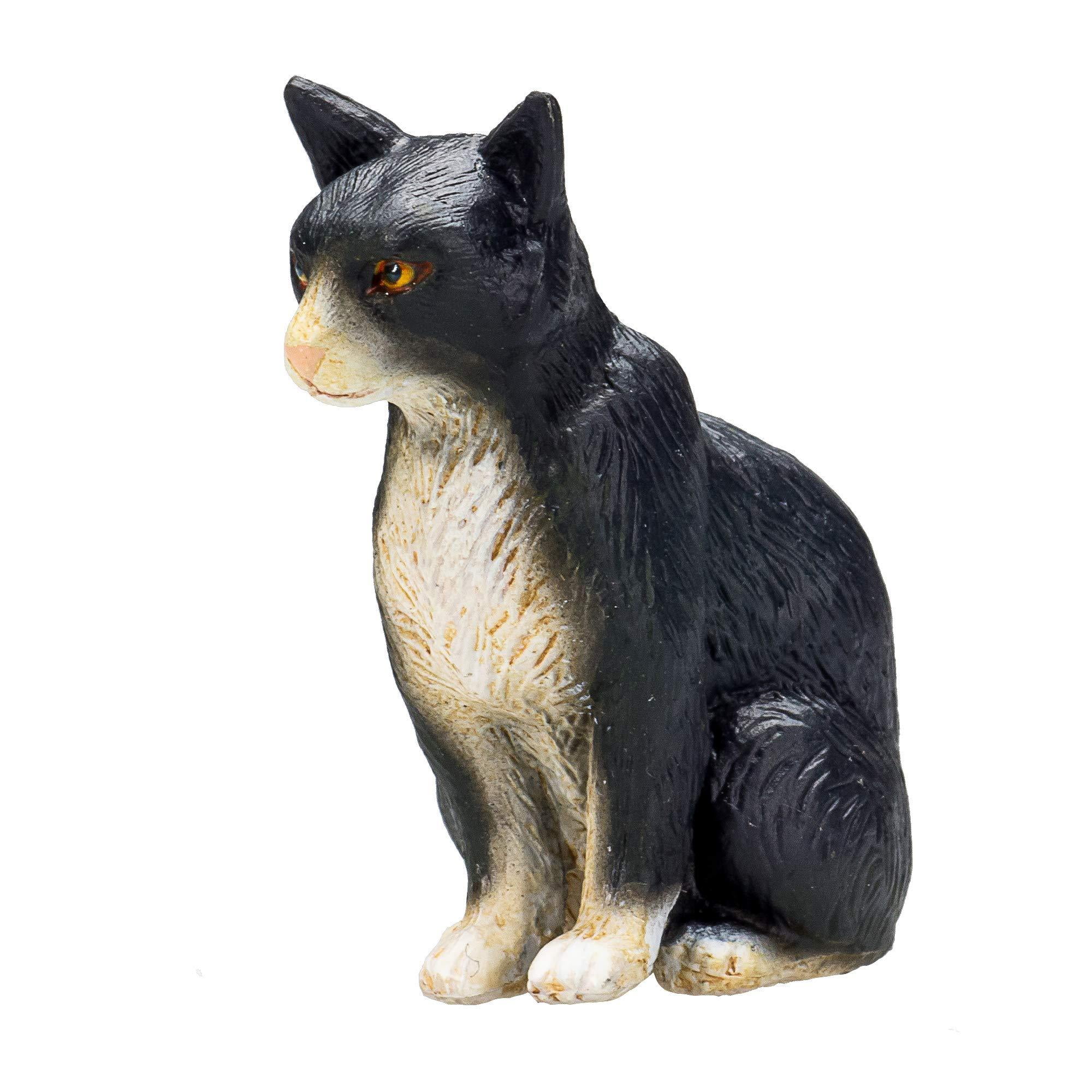 MOJO Cat Sitting Black And White Animal Figure 387371