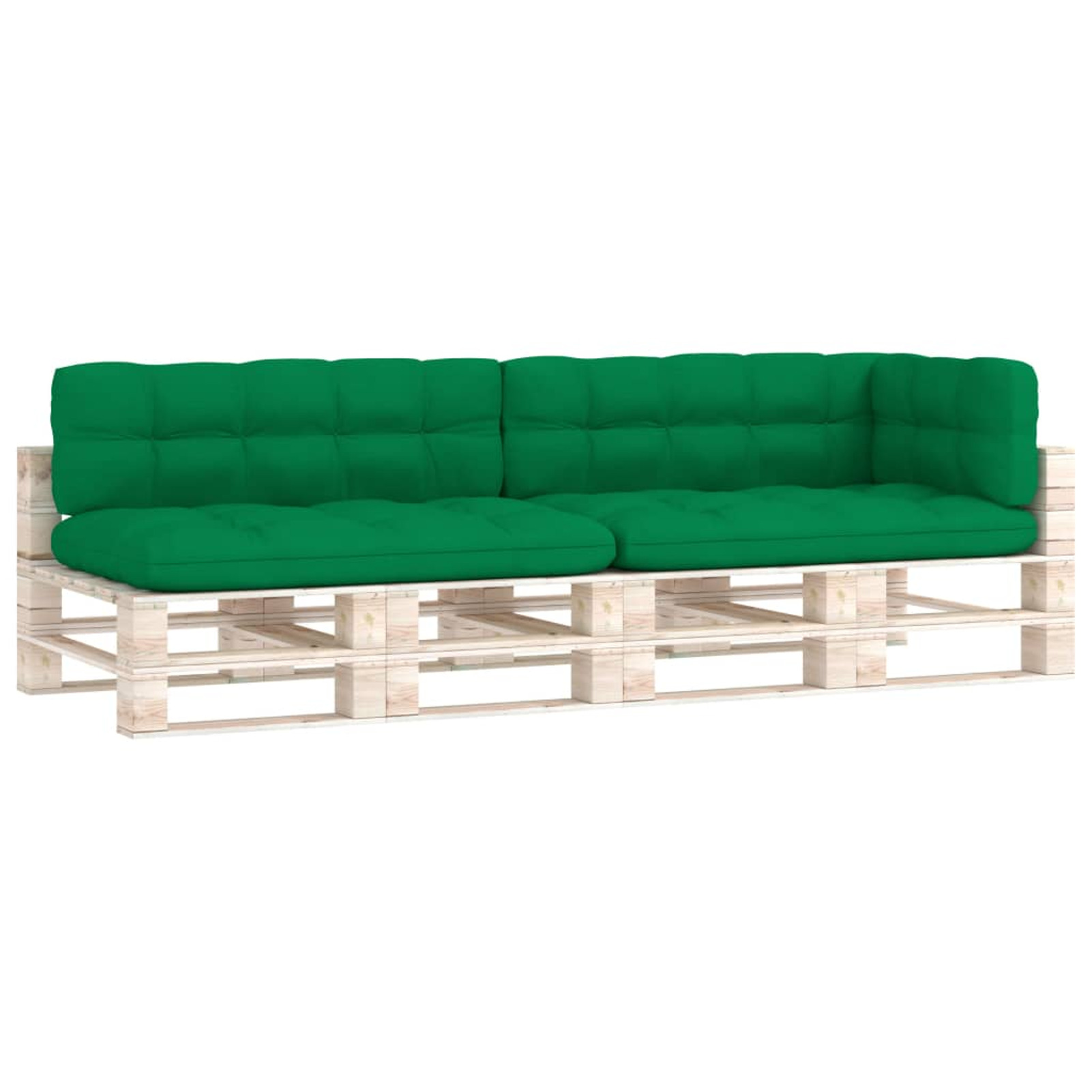 Dcenta Set of 5 Pallet Sofa Cushions Fabric 47.2in Length Seat and Back Cushions with 27.6in Side Cushion Green for Outdoor Conversation Set
