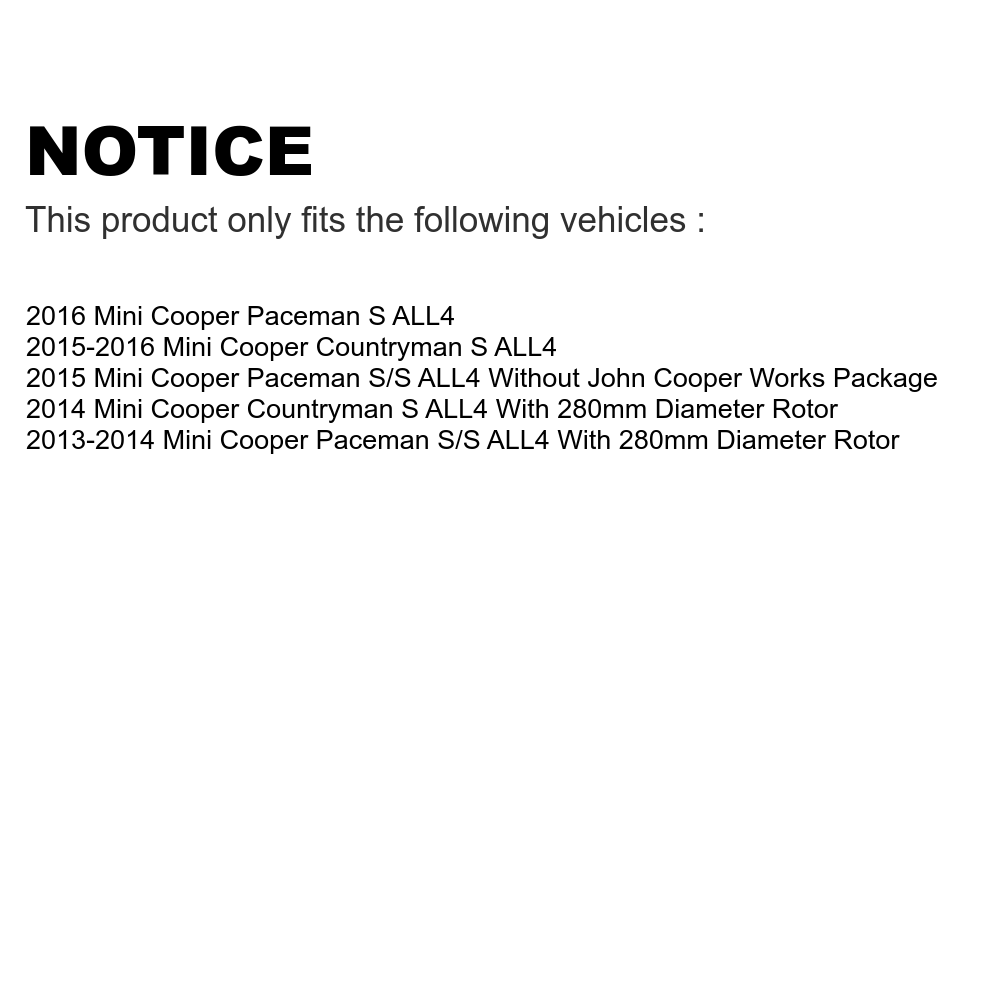 Transit Auto - Front Rear Coated Disc Brake Rotors And Semi-Metallic Pads Kit For Mini Cooper Countryman Paceman KGF-102329