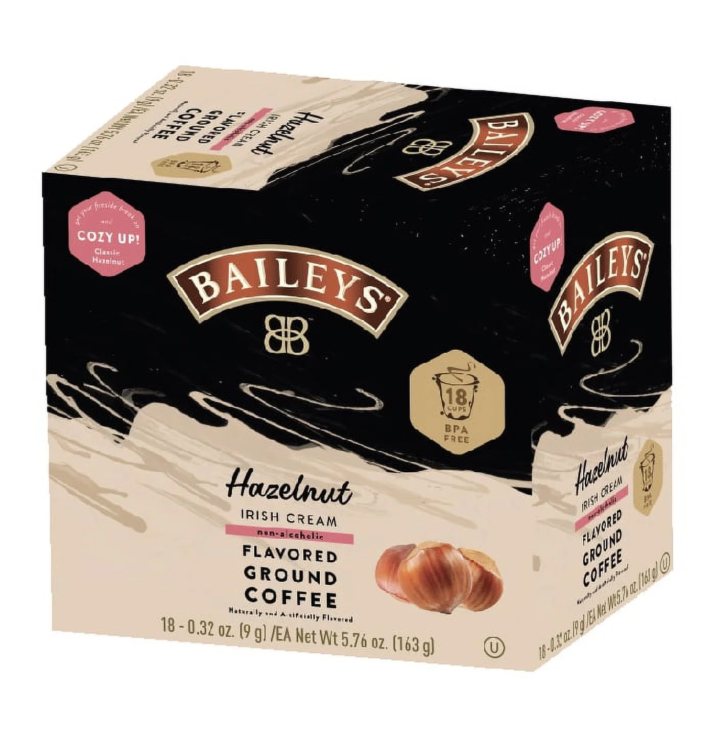 Bailey's, Hazelnut Irish Cream Flavored Coffee, 4/18 Single Serve Cups