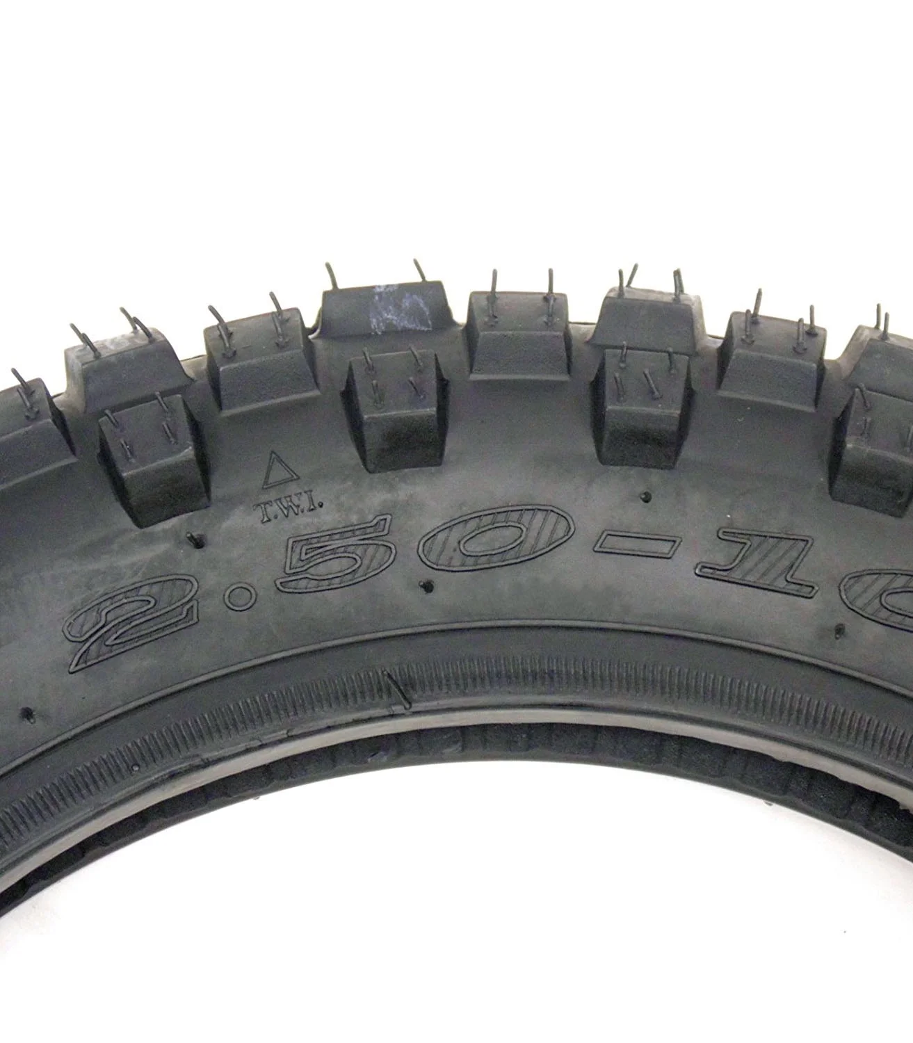 Motorcycle Mini Dirt Bike Tire 2.50-10 Front or Rear Off-Road Knobby Tread (Model P91)