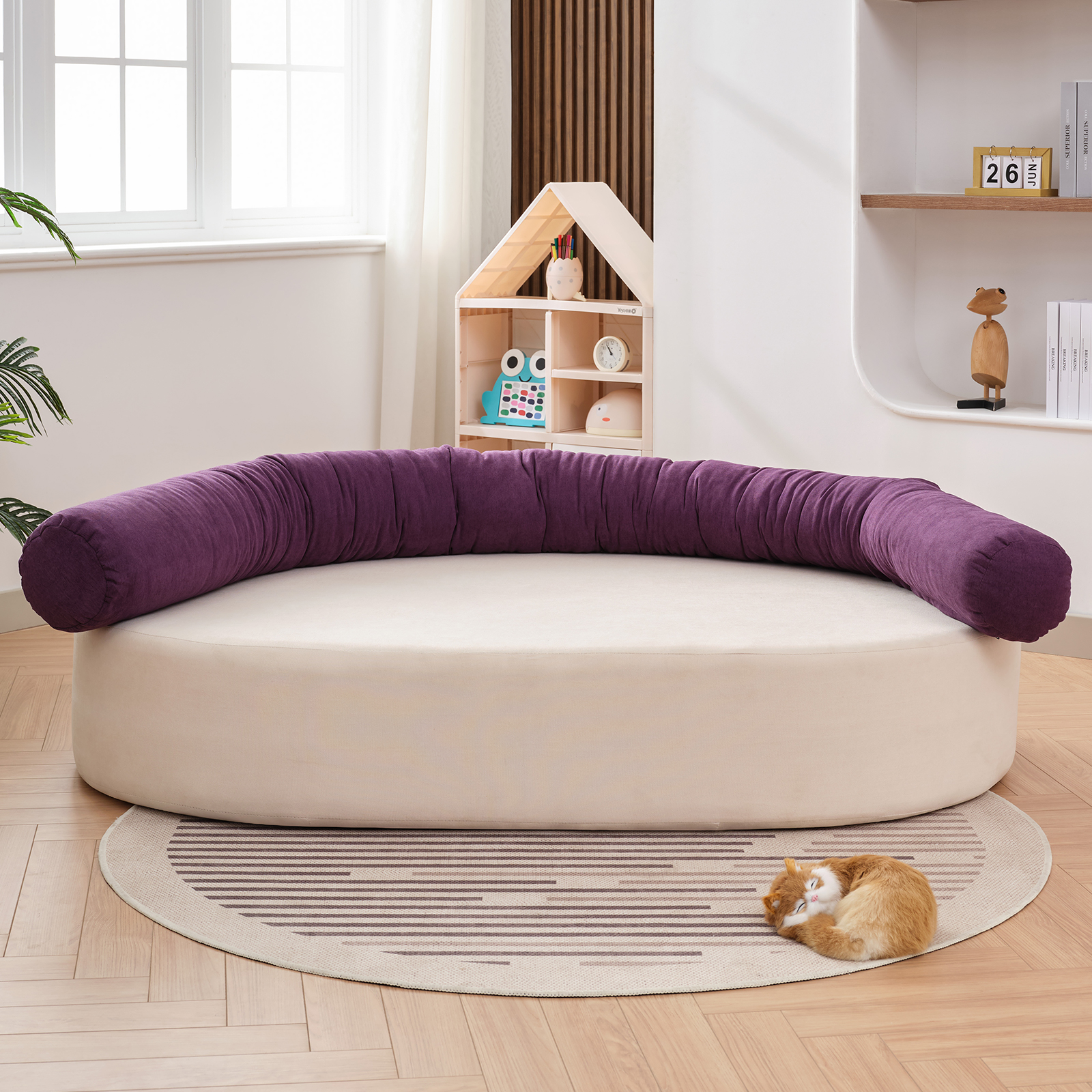 BALUS Marine Life Sofa, Bean Bag Chair, Durable Comfortable Chair,  Adults and Kids Futon Sofa Bed, Cushioned Foam Mattress Daybed, Floor Couch Sleeper for Living Room/Bedroom/Study, Beige