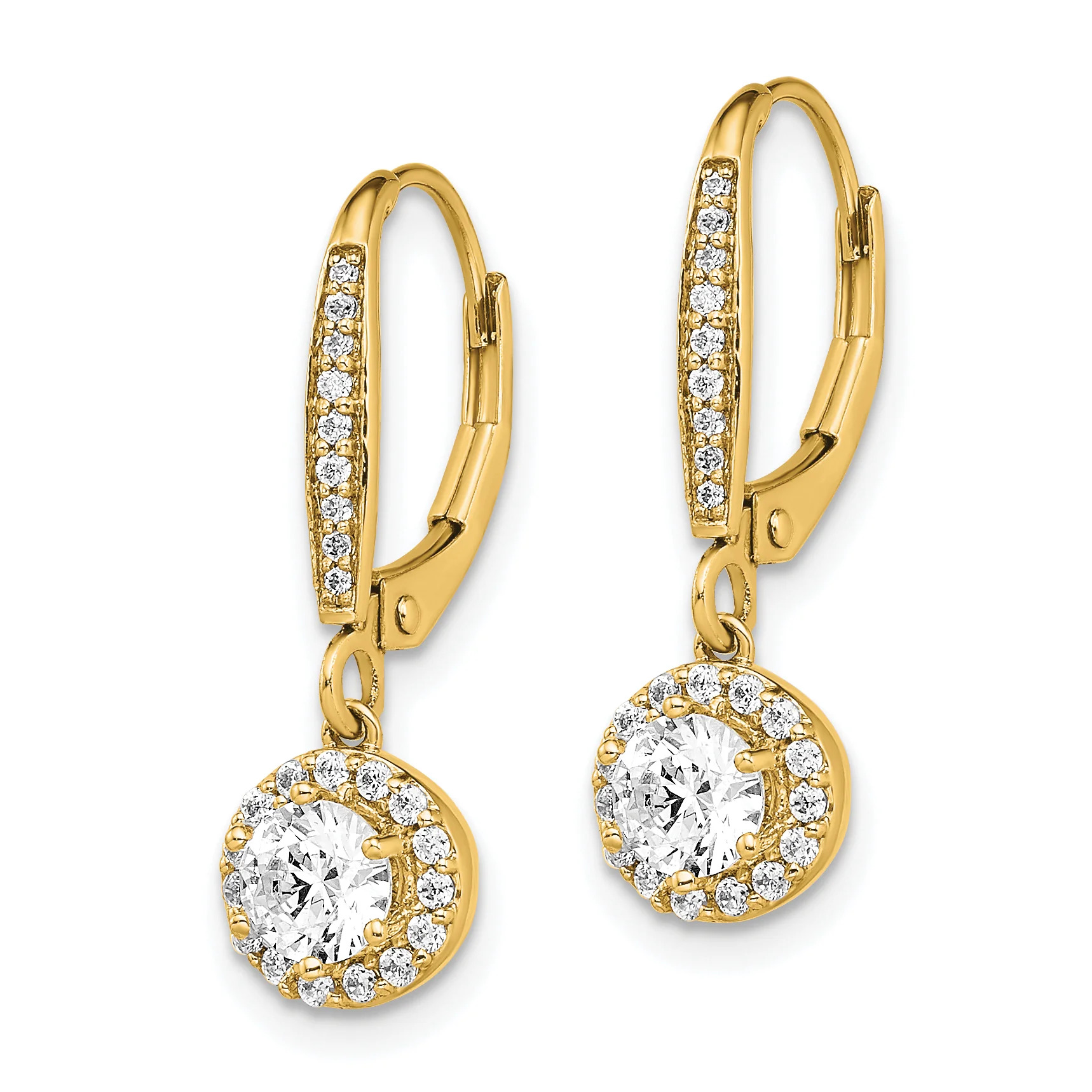 Primal Gold 14 Karat Yellow Gold Lab Grown Diamond SI1/SI2, G H I, Complete Circle Drop Earrings