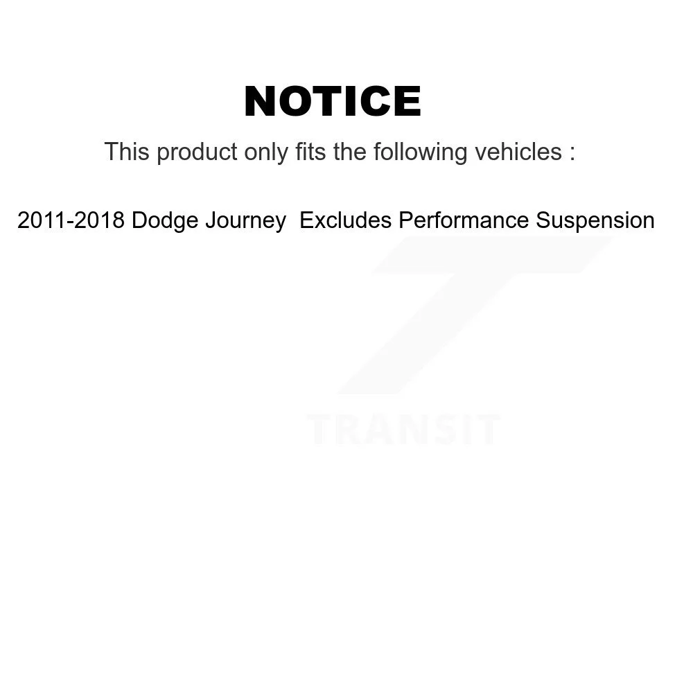 Transit Auto - Rear Complete Shock Assembly And TOR Link Kit For 2011-2018 Dodge Journey Excludes Performance Suspension KSS-105210