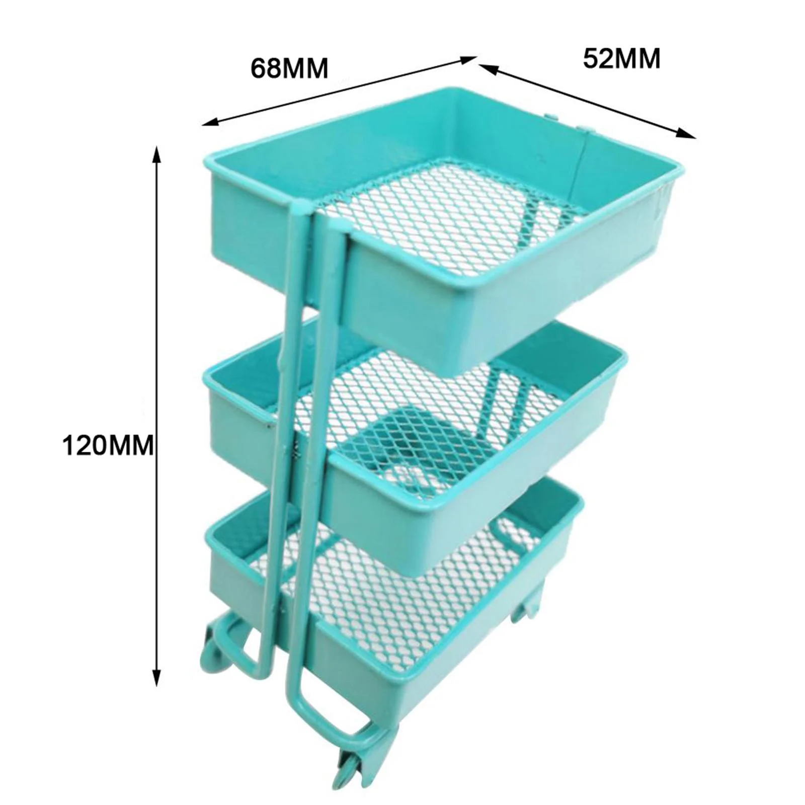 Metal Storage Shelf w/ Dollhouse Furniture Decor Blue