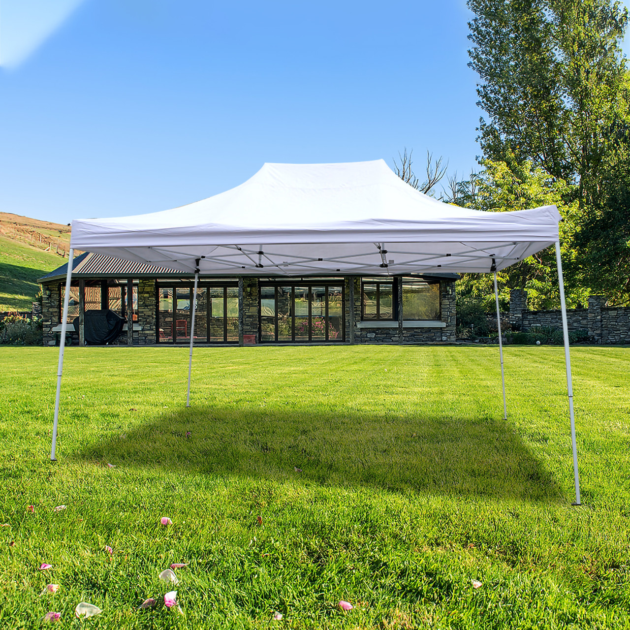 EURO SAKURA 10x15 ft Pop up Canopy Carport,Folding Heavy Duty Height Adjustable Shelter Canopy Shade Canopy, White