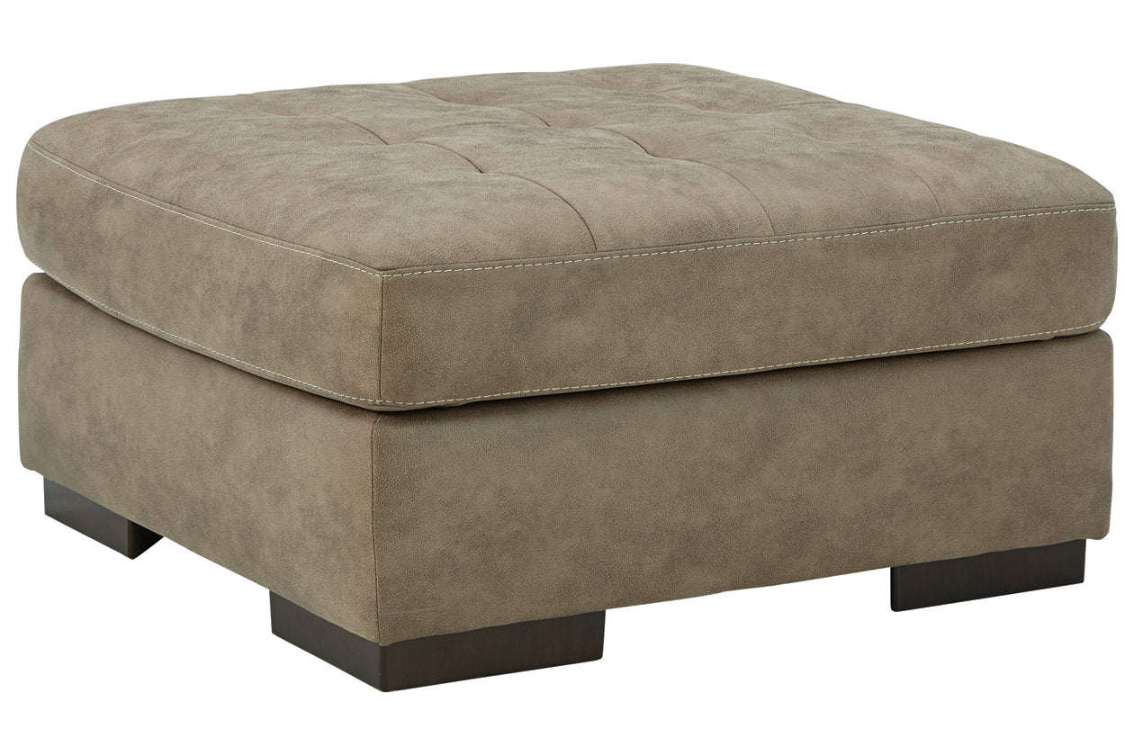 Ashley Furniture Maderla Oversized Fabric Accent Ottoman in Pebble Beige