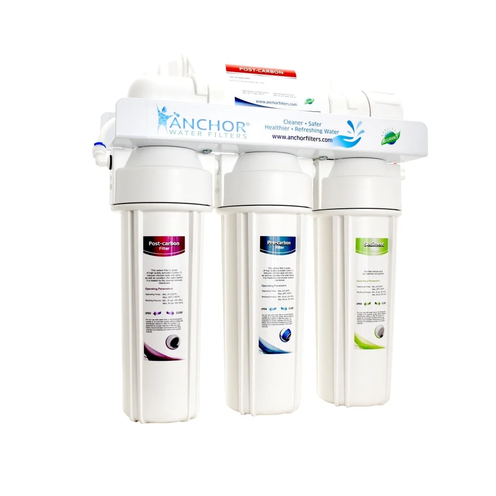 Anchor AF-5003 - Elite Series 5-Stage Reverse Osmosis Water Purification System - Under Sink Water Filter - 100 GPD