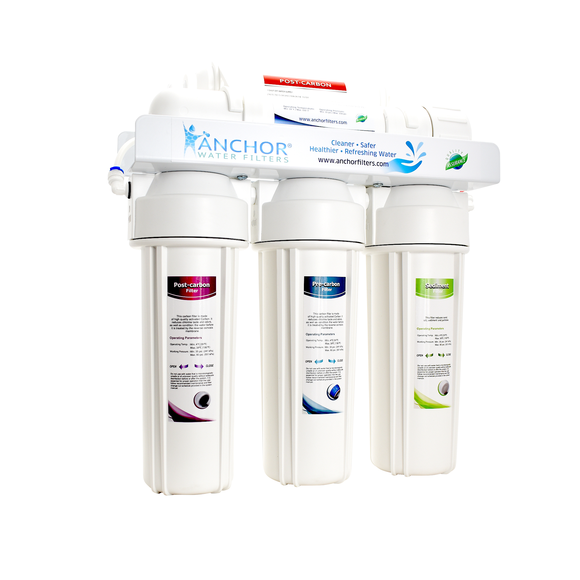 Anchor AF-5002 - Elite Series 5-Stage Reverse Osmosis Water Purification System - Under Sink Water Filter - 75 GPD