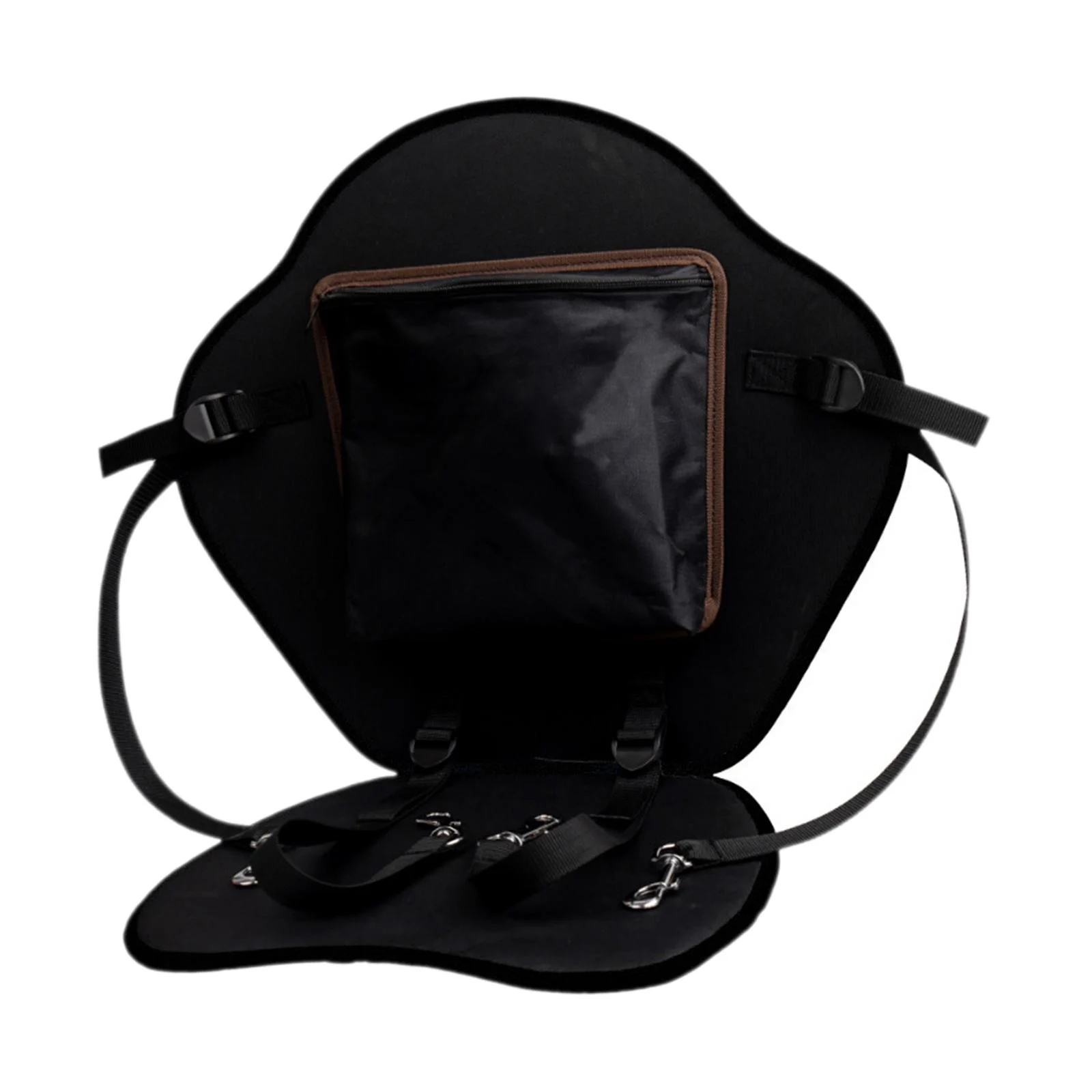 Kayak Seat Cushion with Back Support Canoe Backrest Seat Mat Outdoor Chair Padded Seat Seat Pad for Sit in Canoeing Beach Sit on Top Rafting Black with Pocket