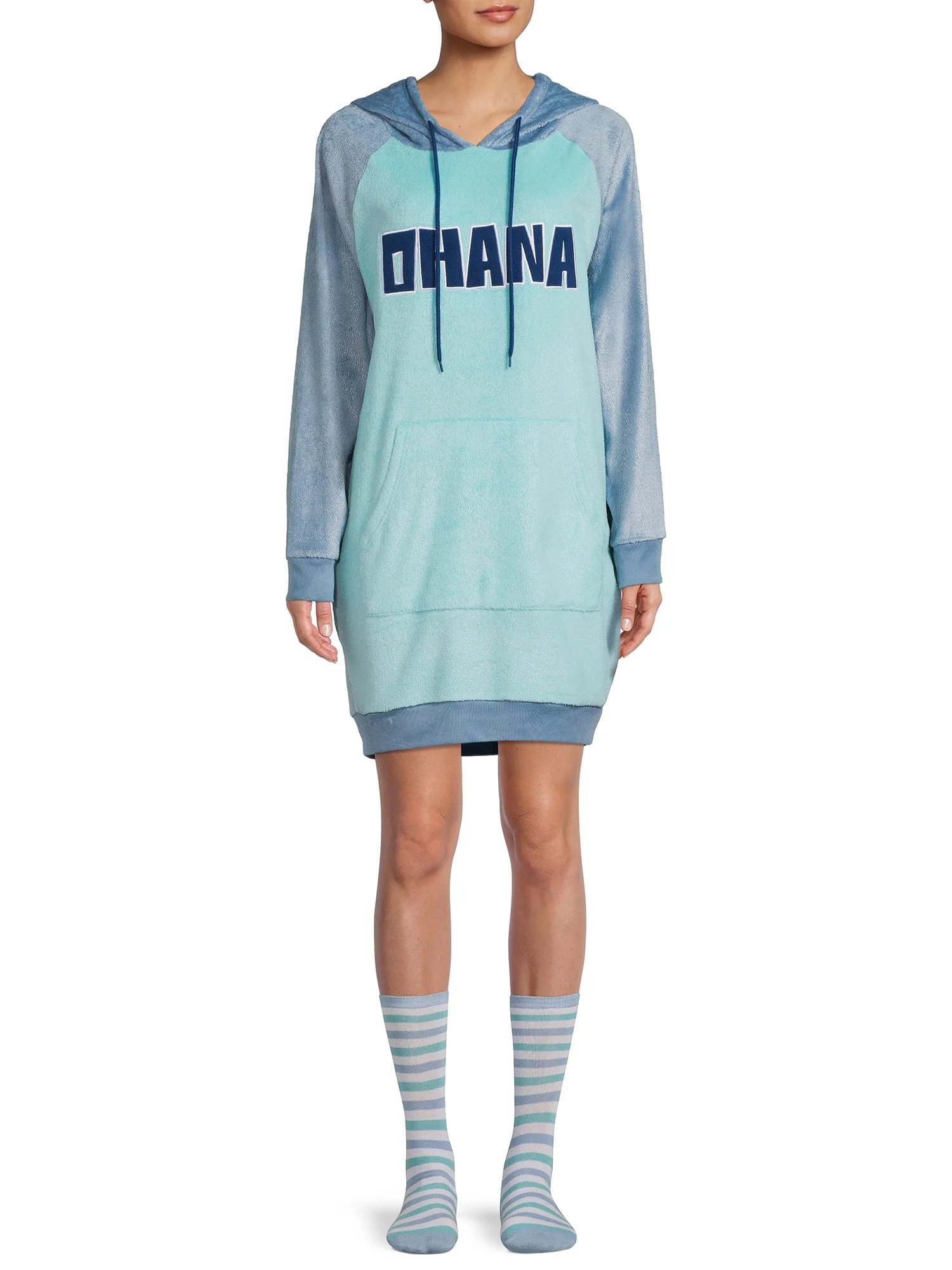 Disney Women’s Stitch Hooded Sleepshirt with Socks